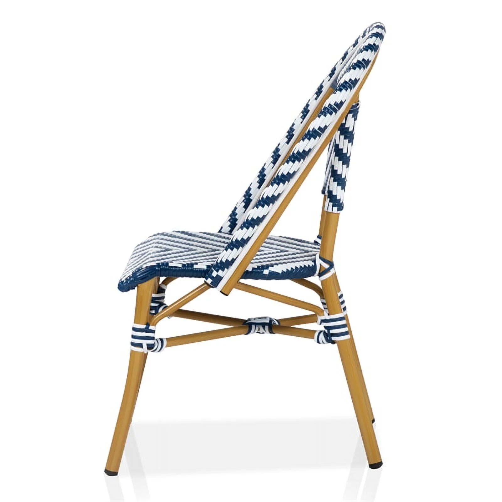 Furniture of America Acti Modern Aluminum Patio Dining Chair in Blue