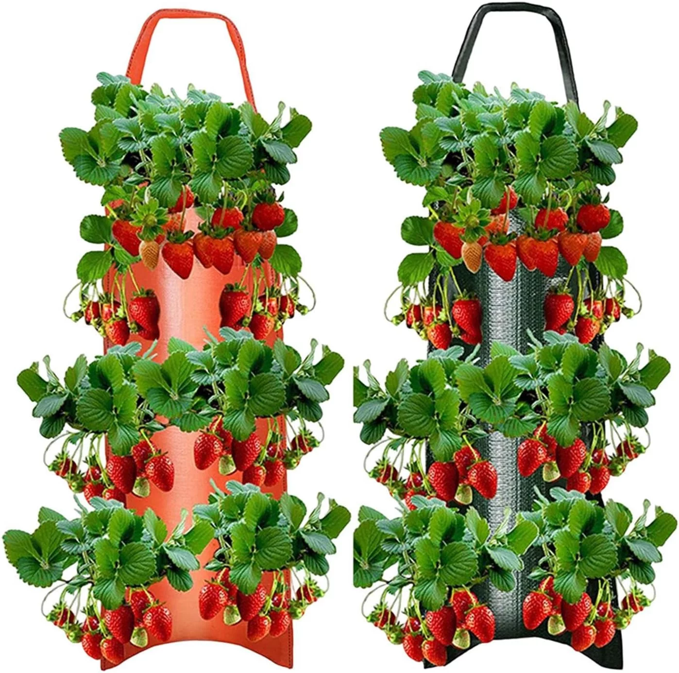 DGPERTE 1/2 Pack Upside Down Tomato Planter, Garden Hanging Tomato Strawberry Planting Grow Bag, Hanging Strawberry Planter, Grow Hanger Bag for Tomato Chili Strawberry Fruit