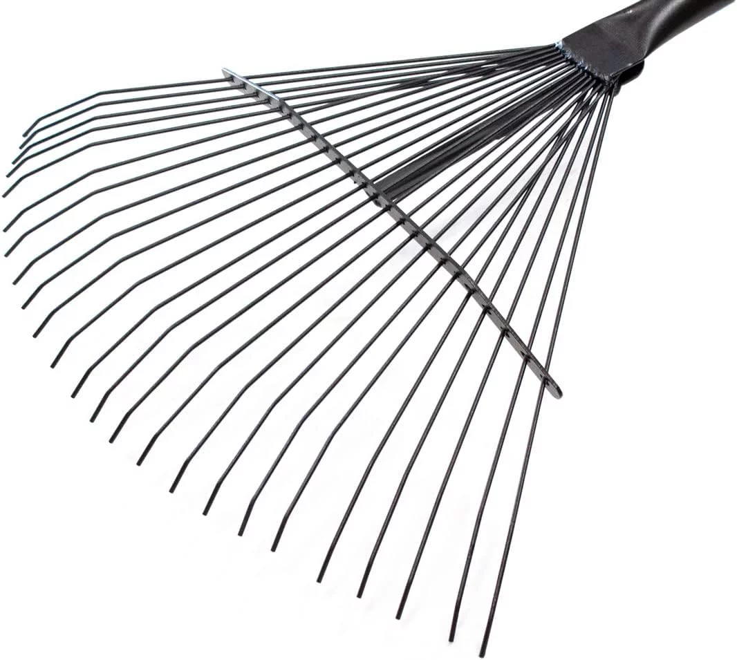 92312 Leaf & Thatching Rake with Fiberglass Handle & 24 Spring Steel Tines