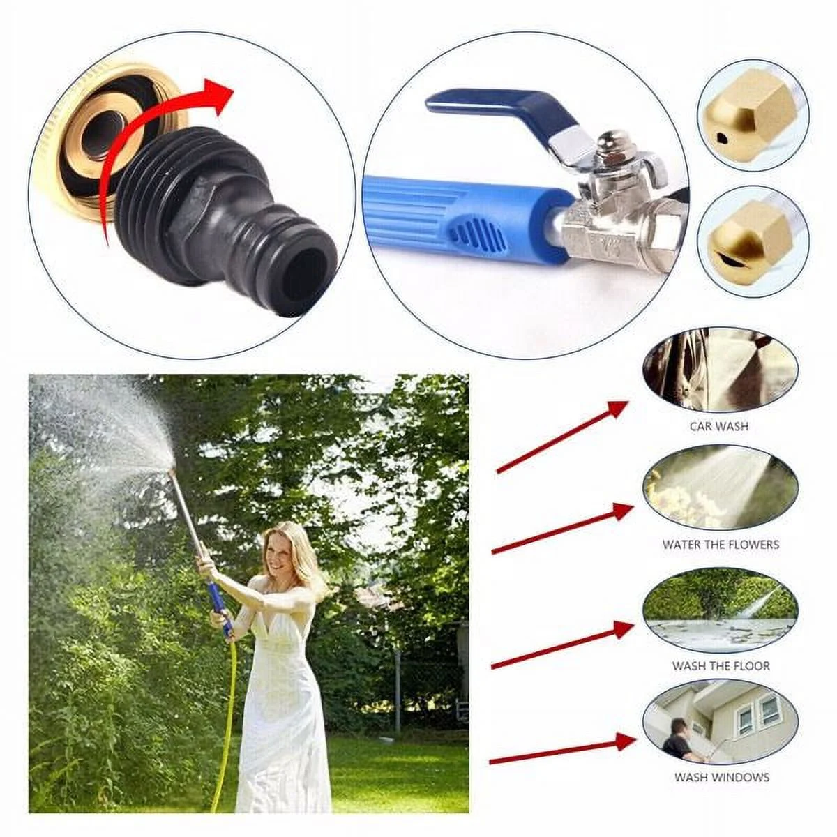 High pressure water gun High Pressure Power Washer Water Spray Gun Nozzle Wand Attachment Garden Hose