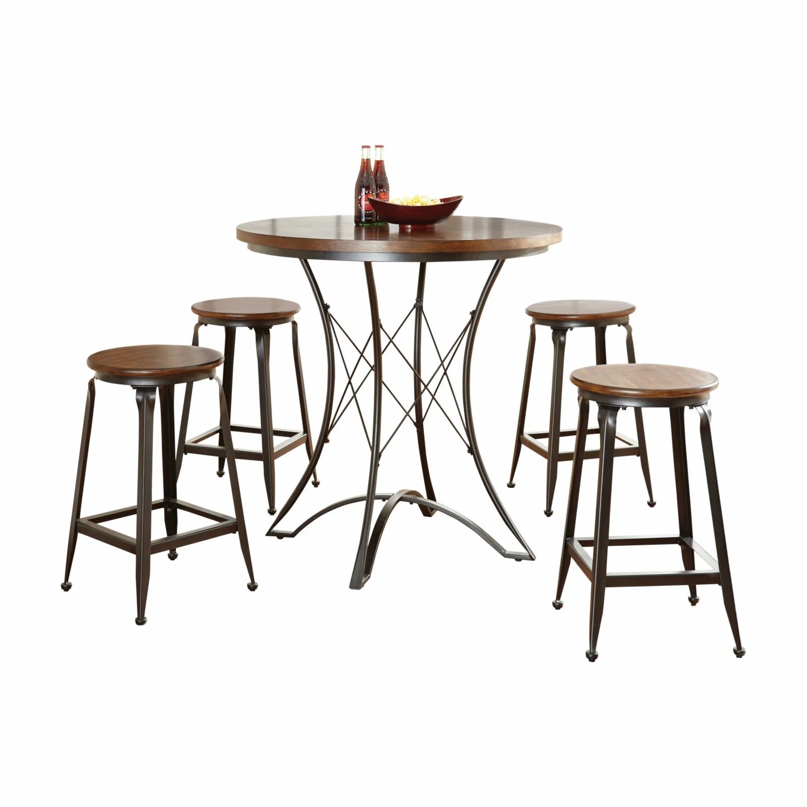 Adele Burnished Brown 5-Piece Counter Height Dining Set