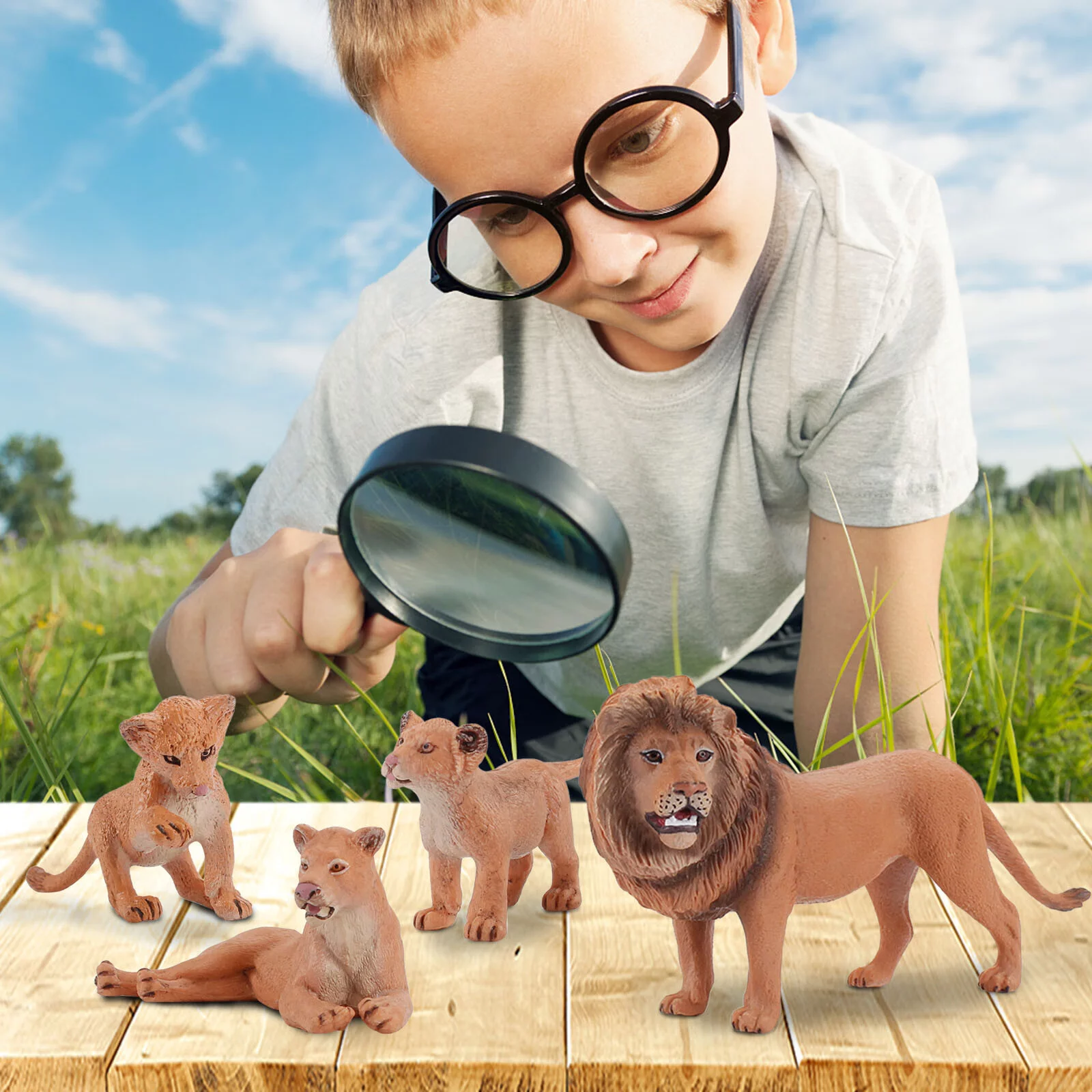 My Life Doll Accessories Furniture 4PCS Li-on Animal Toys Figurines Home Decorate Preschool Educational Paper