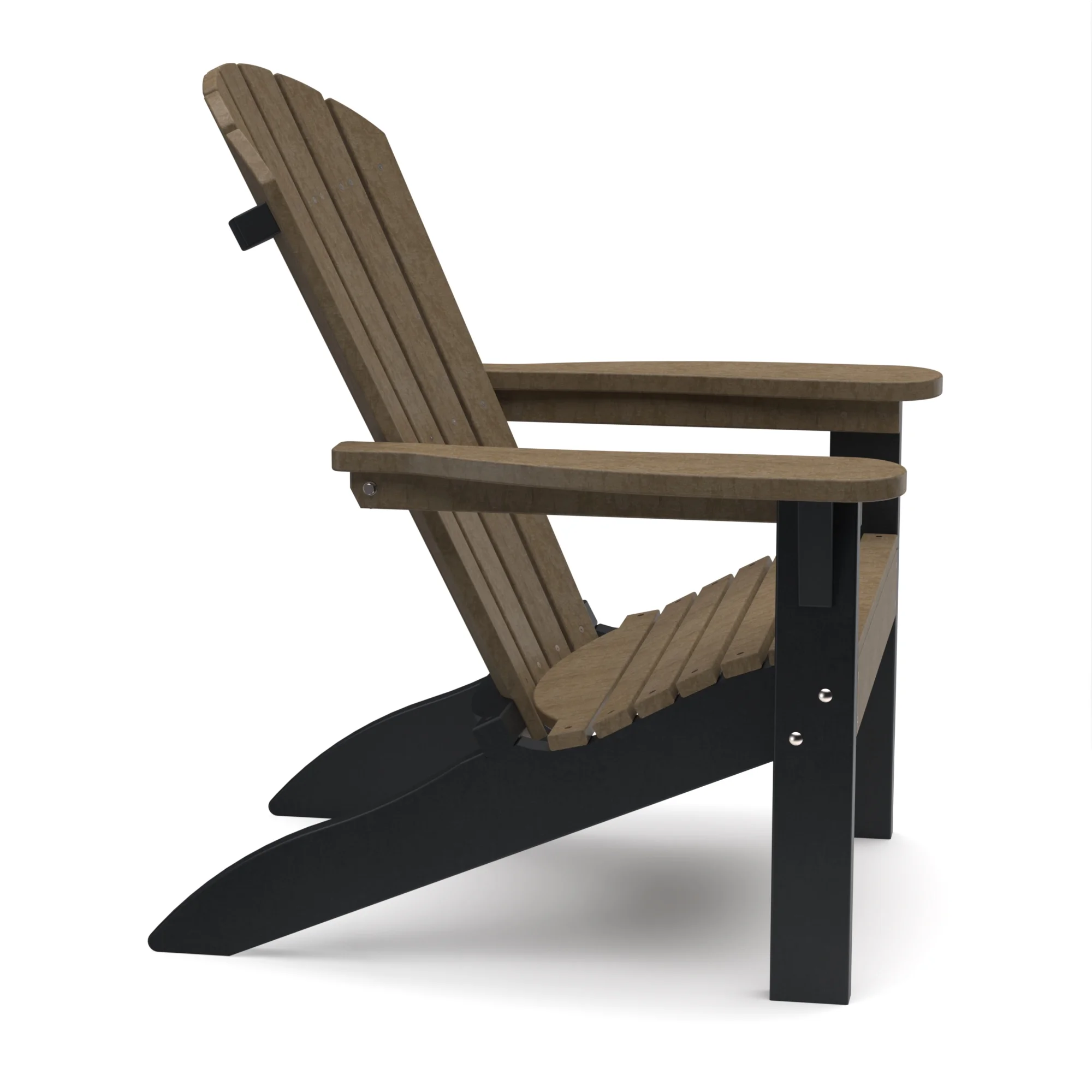 Wildridge Heritage Sunset Adirondack Chair, White and Black, Outdoor Weather Resistant Poly Patio Furniture