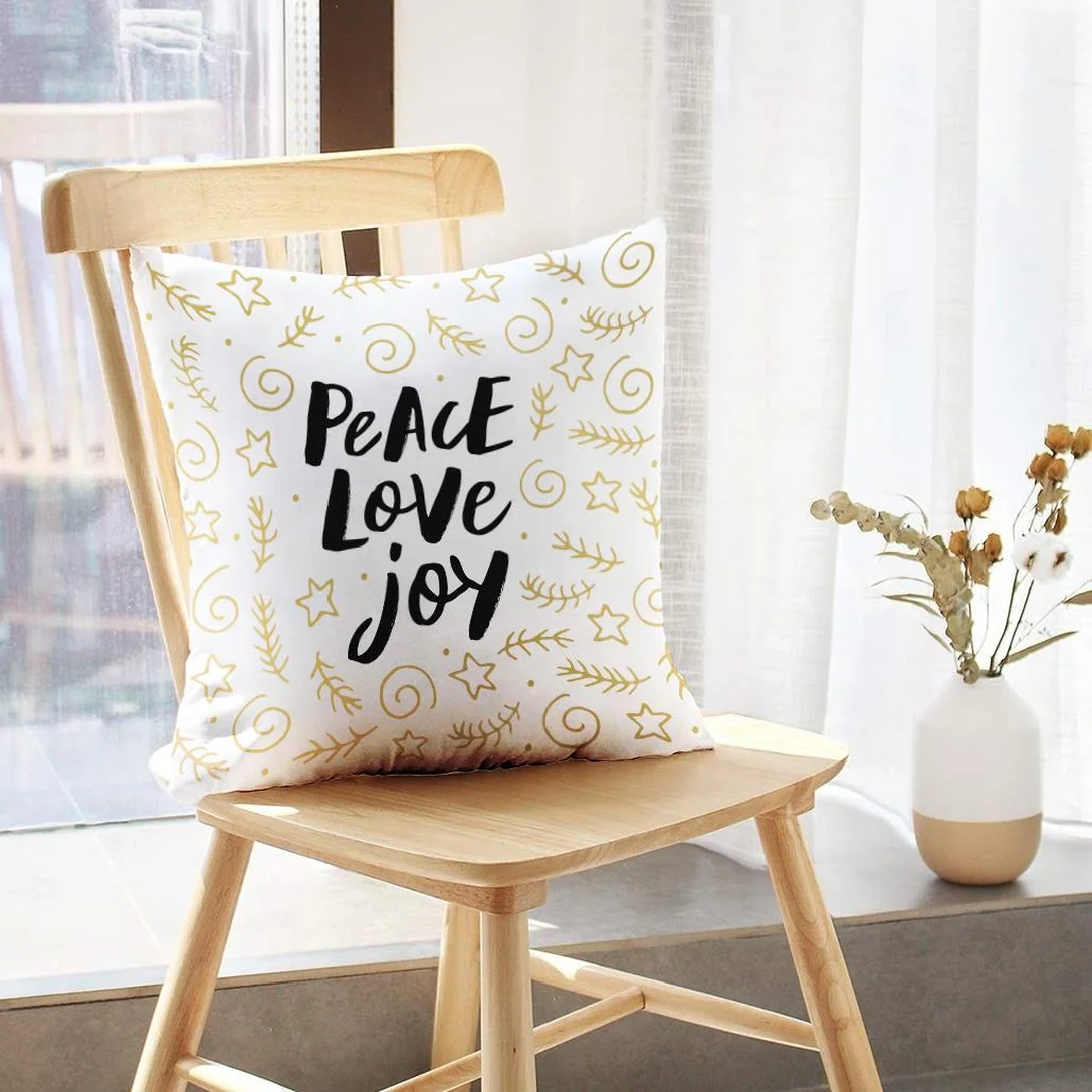 LALILO Throw Pillow Covers Peace Love Joy Trendy Brush Lettering Cushion Cover 18