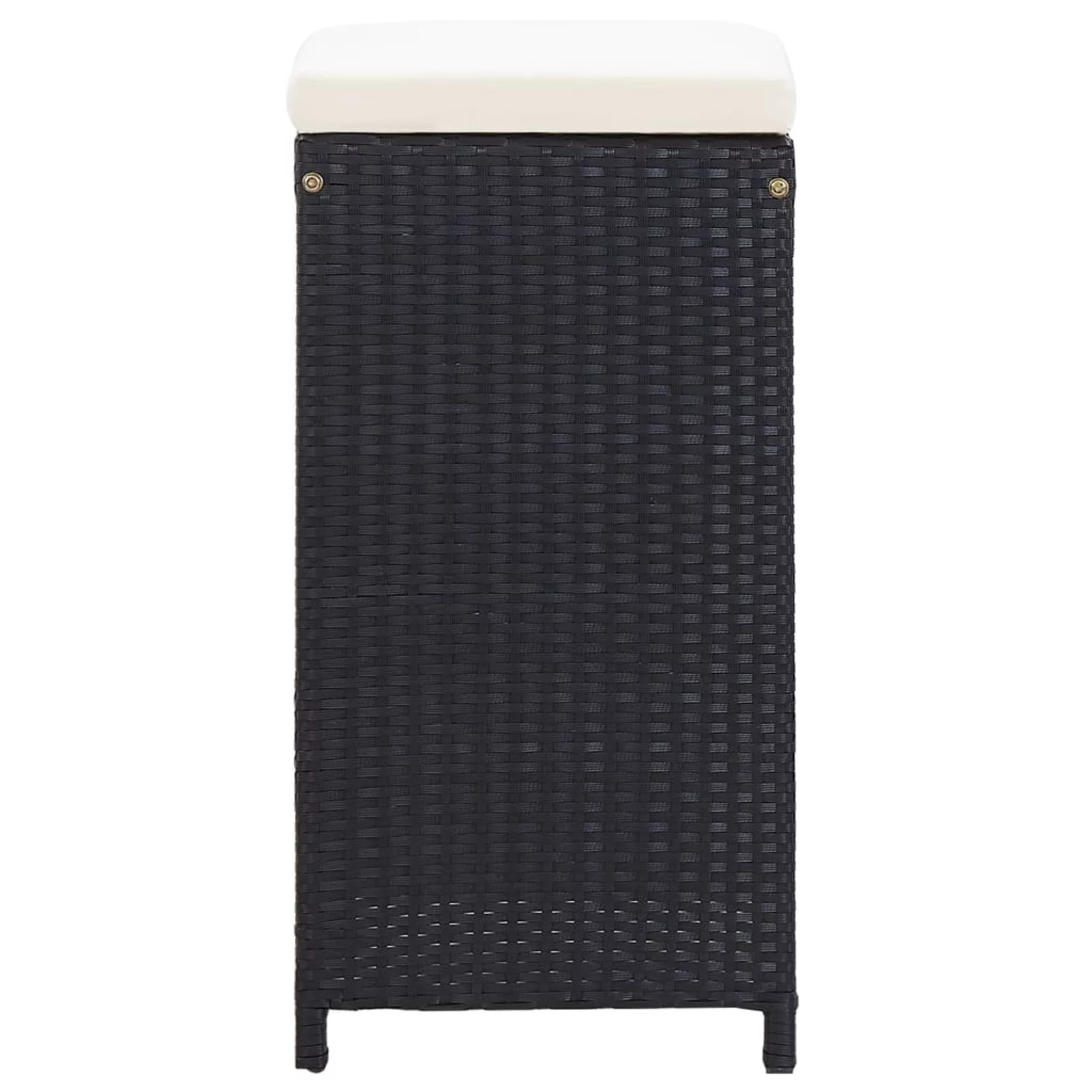 Anself 7 Piece Garden Bar Set with Cushions, Garden Table and 6 Chairs, Patio Dining Sets Poly Rattan Black