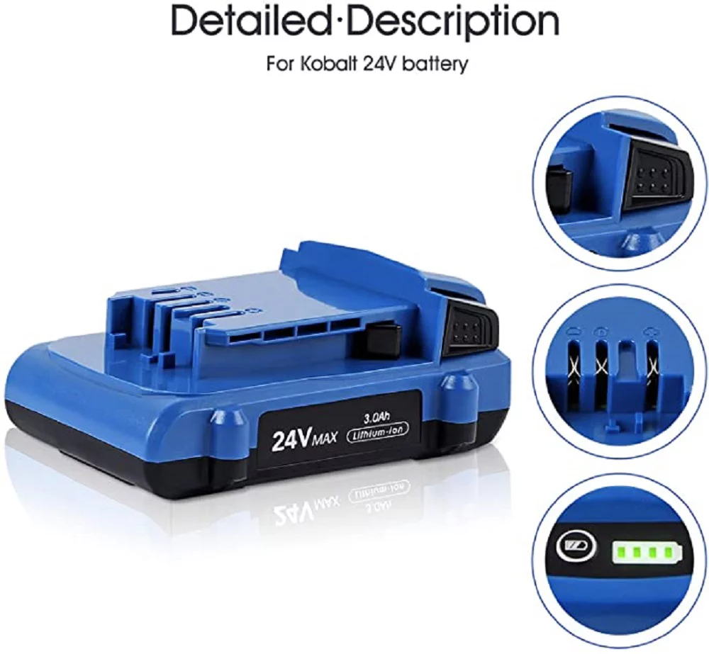 TenHutt 3.0Ah Lithium Battery Replacement for Kobalt 24V KB624-03 KB524-03 KB424-03 KB224-03 KB124-03 0673802 1051230