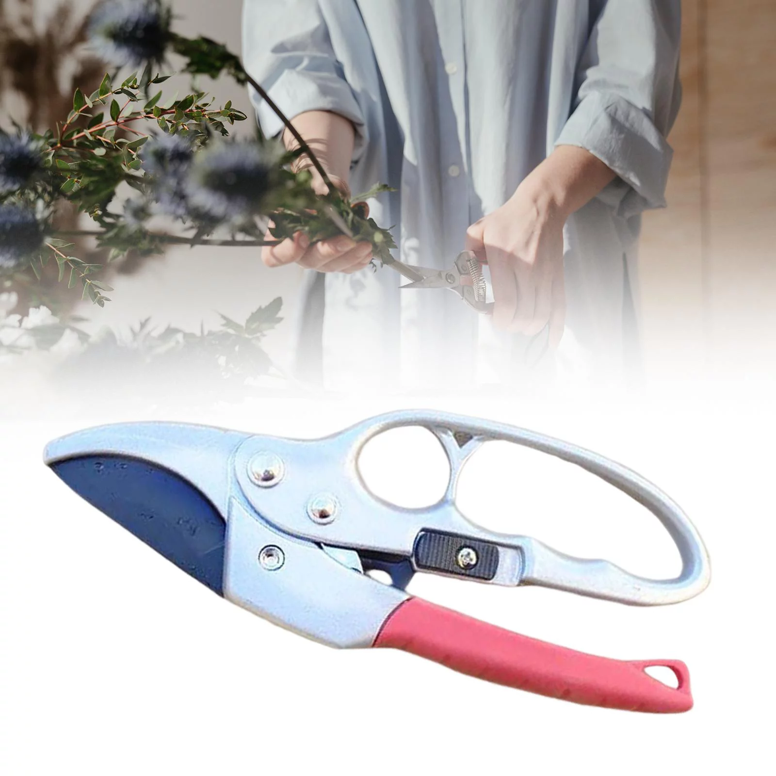 Branch pruners Gardening Equipment Stainless Steel Pruning Tool Multipurpose Gardening Scissors Pruning Shear for Park Orchard Garden Home Red Argent