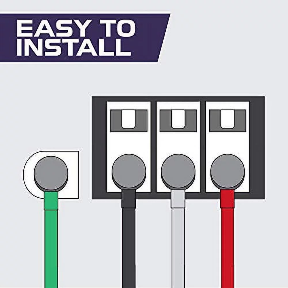 4 Prong Dryer Cord - 4 Ft Dryer Extension Cord Power Plug, 10/4 SRDT, 30 Amp, NEMA 14-30, Black