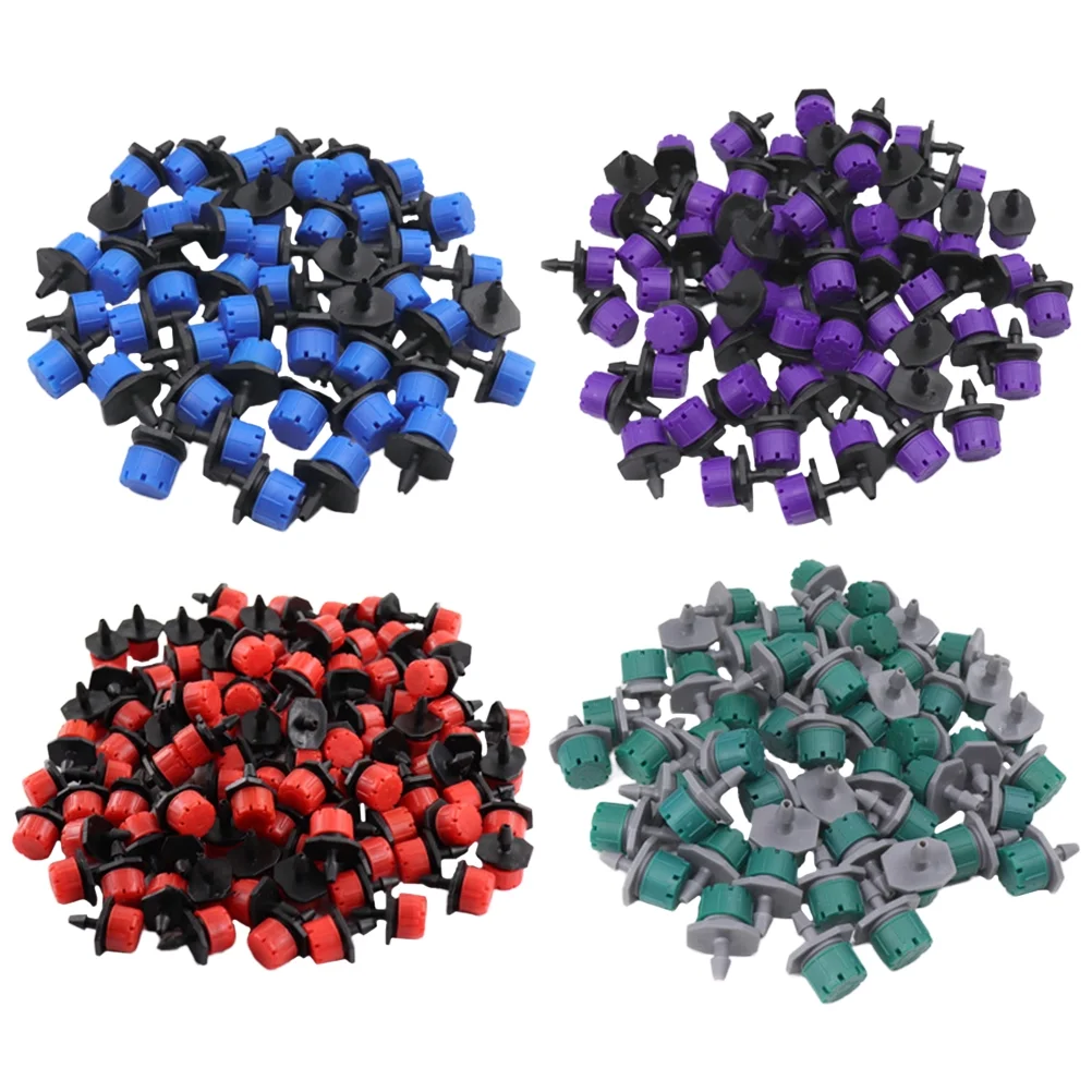 NICEXMAS 100pcs Irrigation Dripper Emitters 8-hole Adjustable Drippers Plastic Drip Emitters