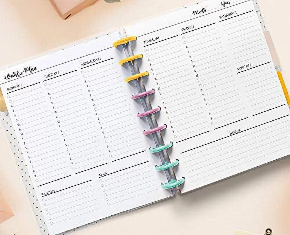 Undated Weekly Planner Calendar Inserts for 9 Disc Happy Planners
