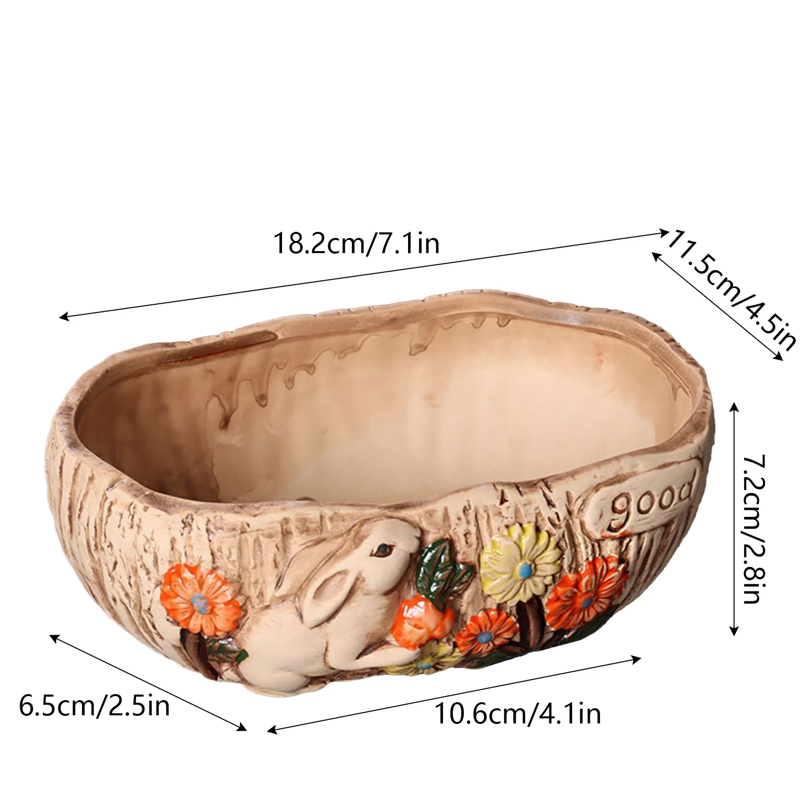 LLQkigsxse Smart Flower Pot with tooth Meaty Flower Pot Ceramic Big Flower Pot Simple Large Caliber Thick Pottery Meaty Plate Rabbit Flower Pot New Styles 40Th Birthday Gifts Men