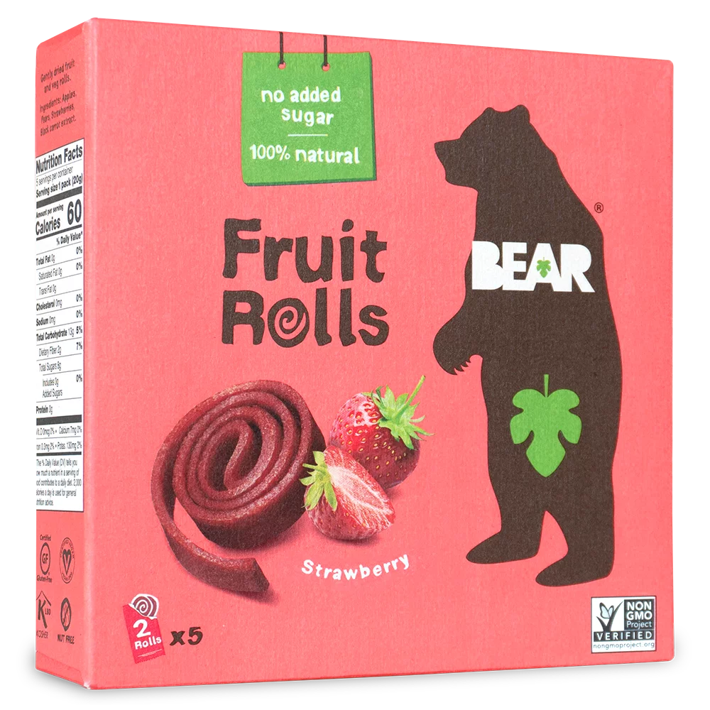 Bear Yoyo Strawberry Real Fruit Roll - Multipack, 3.5 Ounce -- 6 per case.