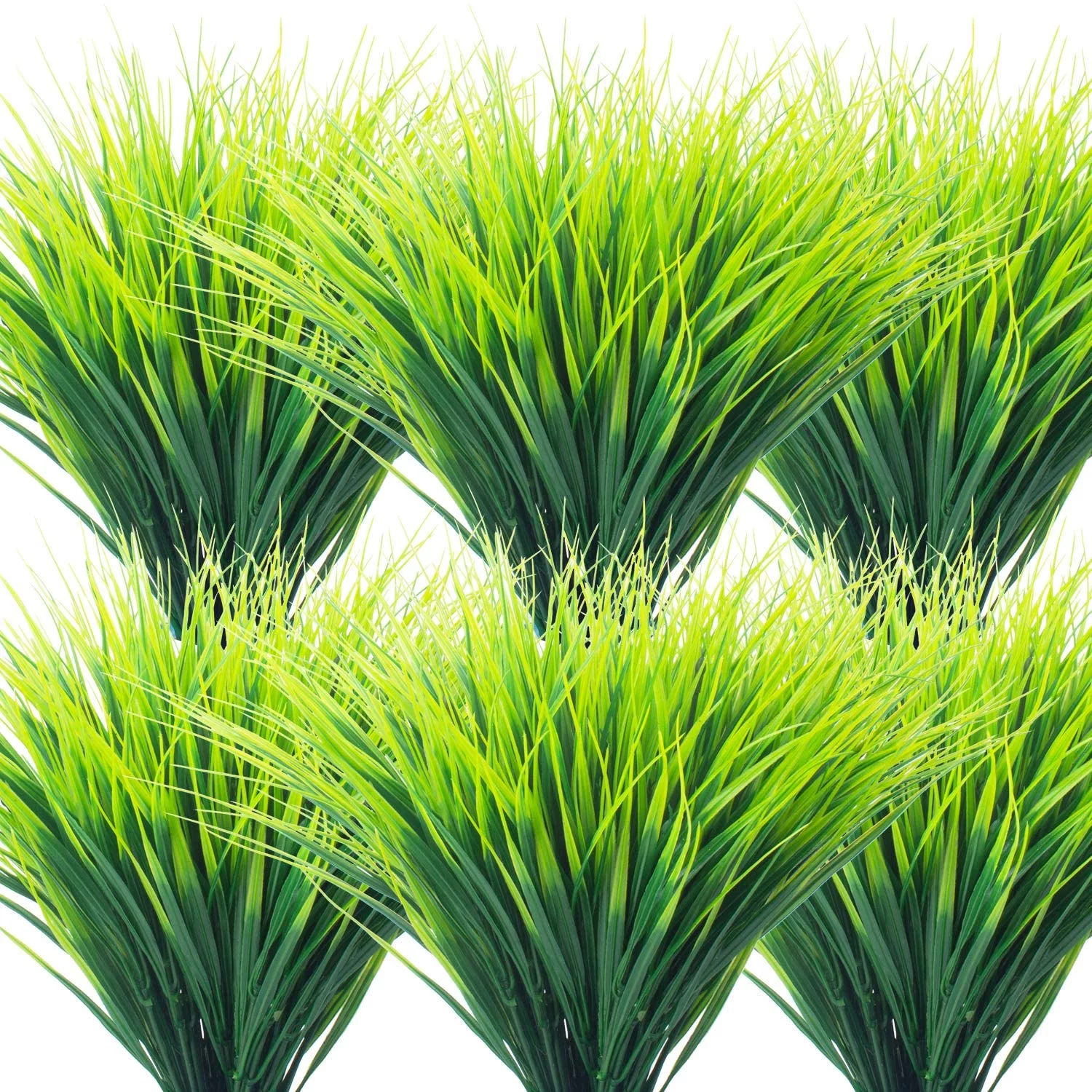 Viworld 4 Bundles Artificial Outdoor Plants, Fake Wheat Grass Greenery Shrubs UV Resistant Faux Plastic Plants Garden Porch Window Box Decor
