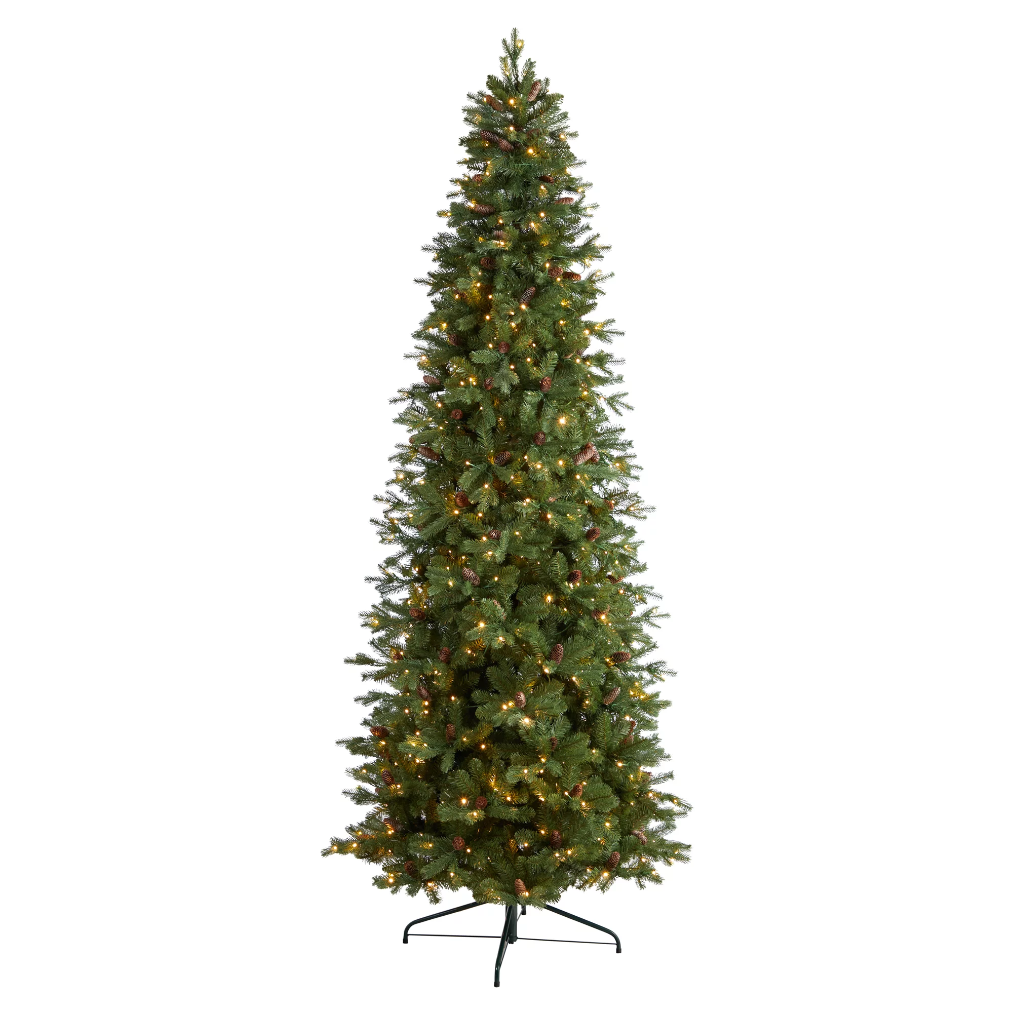 Nearly Natural Fraser Clear Prelit LED Green Decorated Fir Christmas Tree, 10'