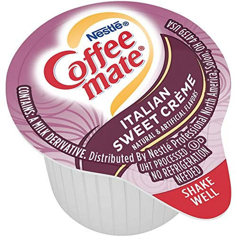 Coffee-mate Coffee Creamer, Italian Sweet Creme Liquid Singles, 50 Count (Pack of 2)