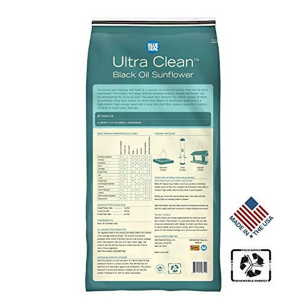 Blue Seal Premium Black Oil Sunflower Seed | High in Fat and Protein | 20 Pound Bag