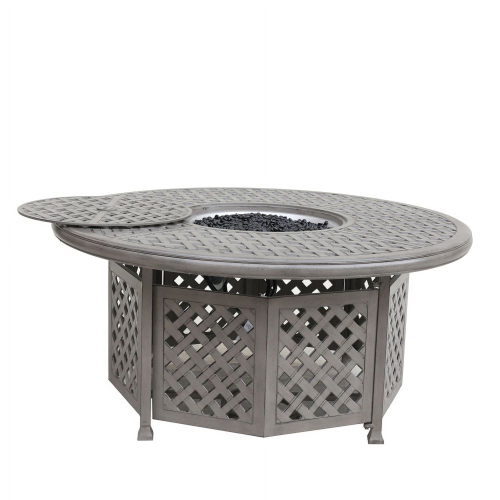 Buumin Cast Aluminum Propane Gas Firepit Table, Chat Height