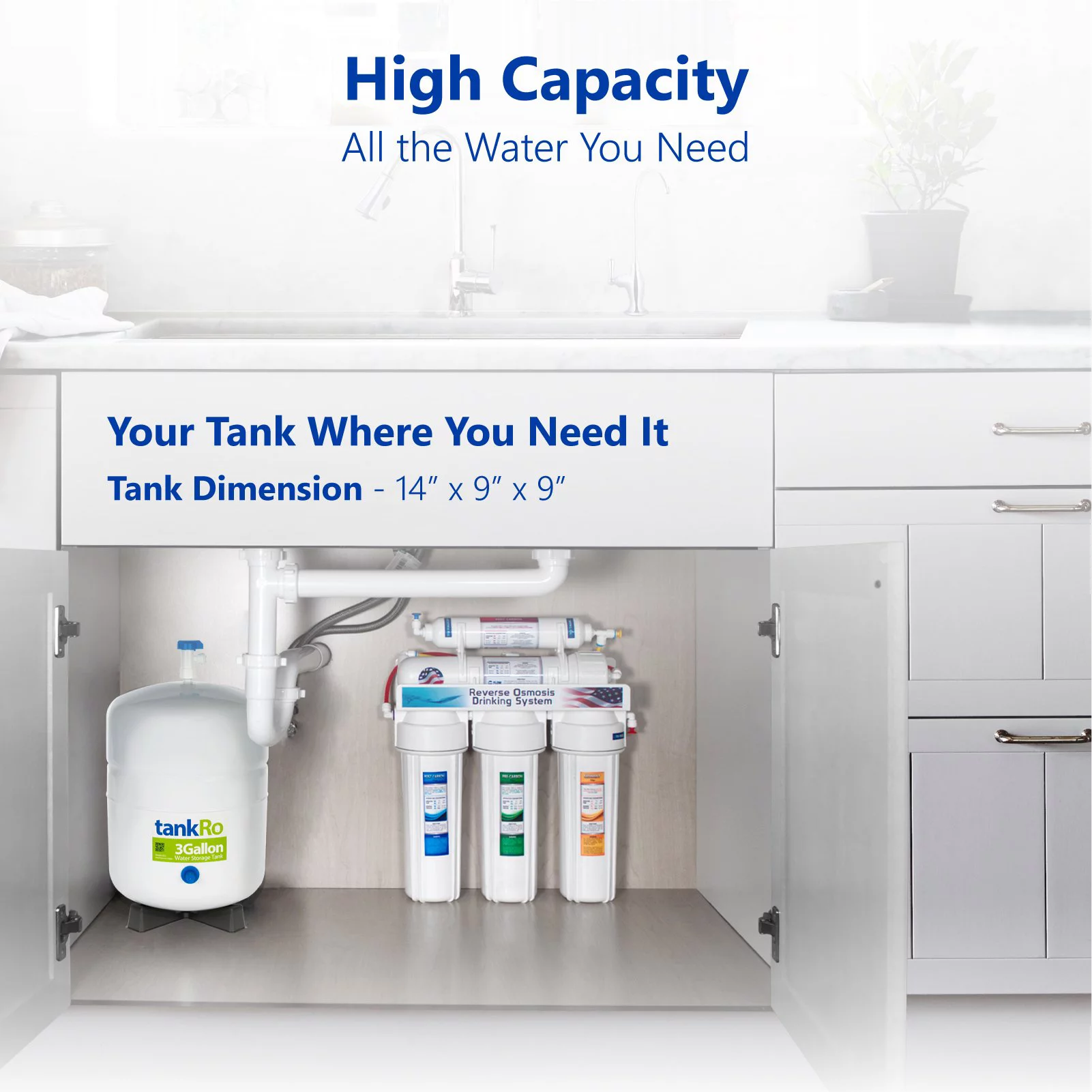 TankRO 3.0 Gallon RO Expansion Tank – Compact Reverse Osmosis Water Storage Tank Reservoir – with FREE Tank Ball Valve