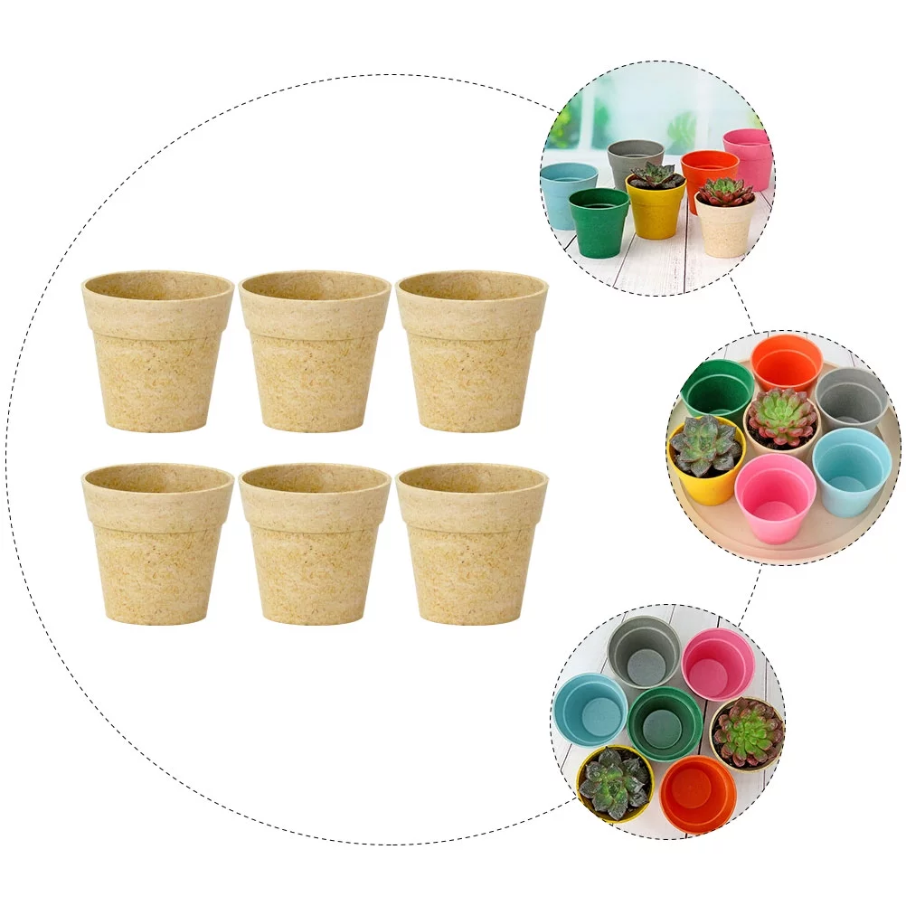 Flower Pot Flowerpot Home Plant Containers Succulent Basin Household Supply Planters Green Plants Flowers Fibres 6 Pcs