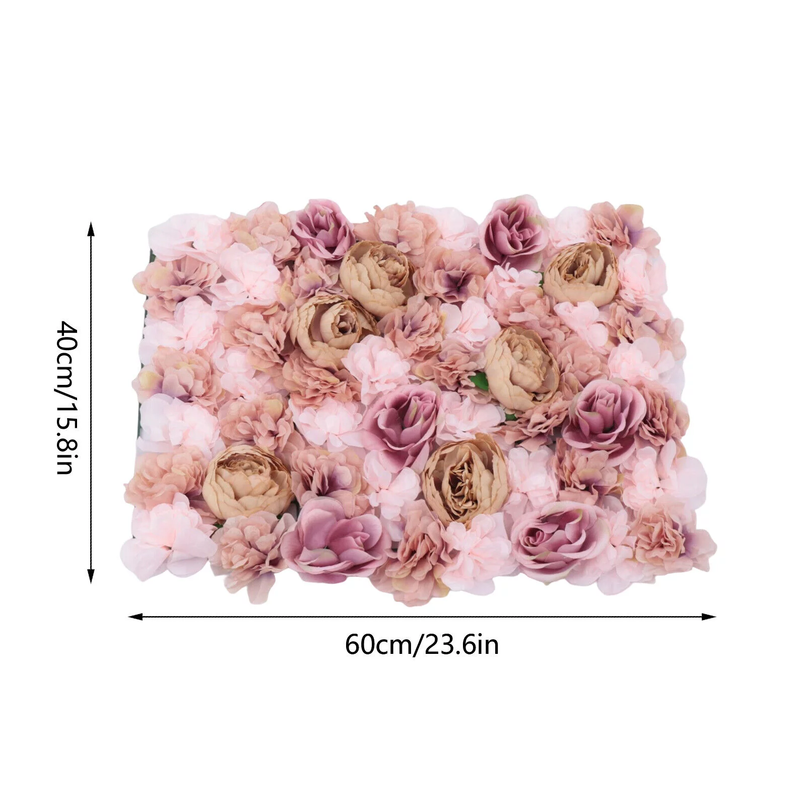 6 PCS Artificial Fake Flowers Wall Decor Silk Flower Panel Wedding Party Decor 6Pc Artificial Silk Rose Flower Wall Panel Bouquet Floral Wedding Backdrop Decor Artificial Fake Flowers Wall Decor
