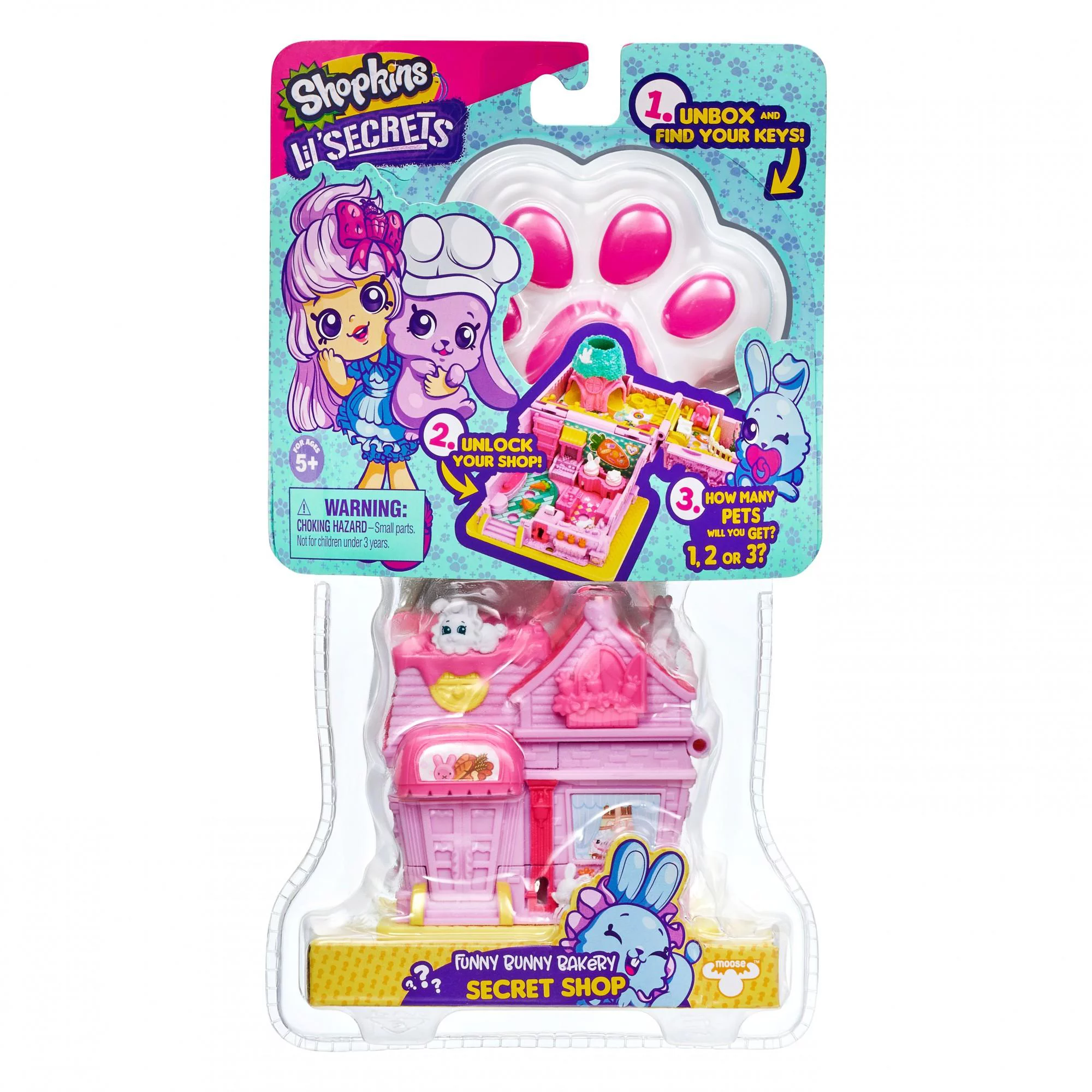 Shopkins Lil Secrets, Secret Doll Shops, Funny Bunny Bakery Playset