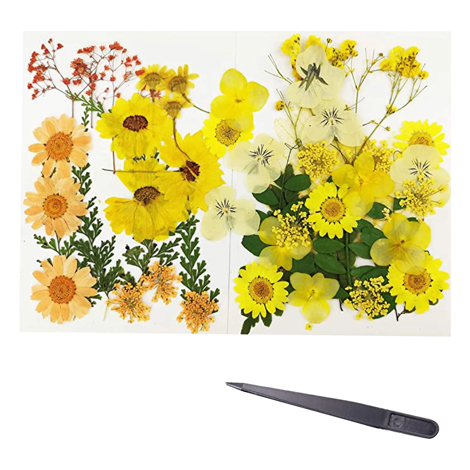 Yeetfub Artificial Flowers Silk Flowers leaf colorful Yellow Daisy DIY embossed real embossed crafts dry art petals Home DIY for Wedding Home Faux Flowers Bulk Gift for Mothers Day