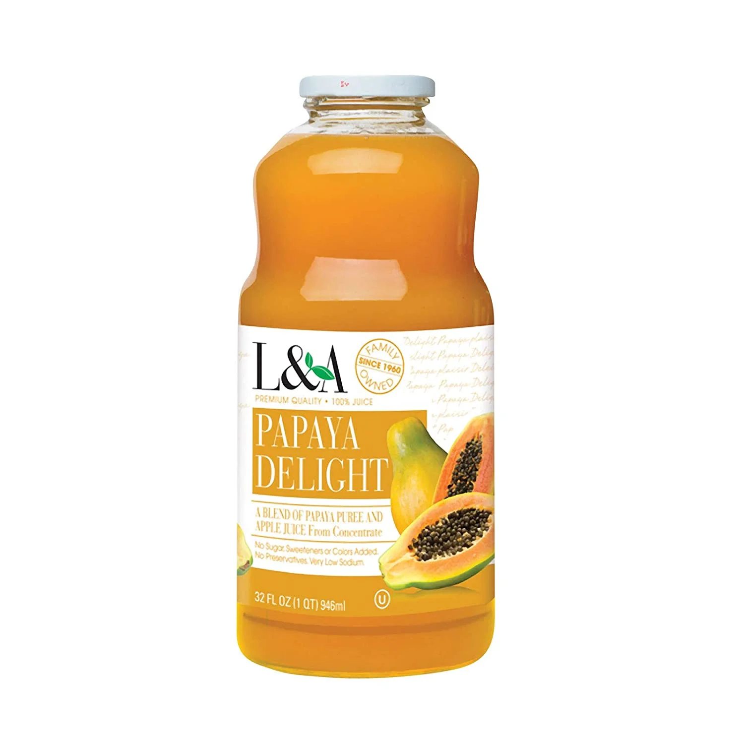 La-Co L&A Papaya Delight Juice, 32-Ounce, 192.0 Fl Oz, (Pack of 6)