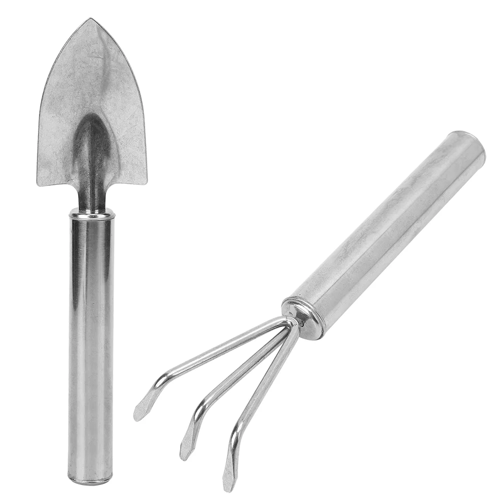 Garden Rake Stainless Steel Small Garden Shovel Rake Digging Tool Flower Plant Bonsai Gardening Hand Tool
