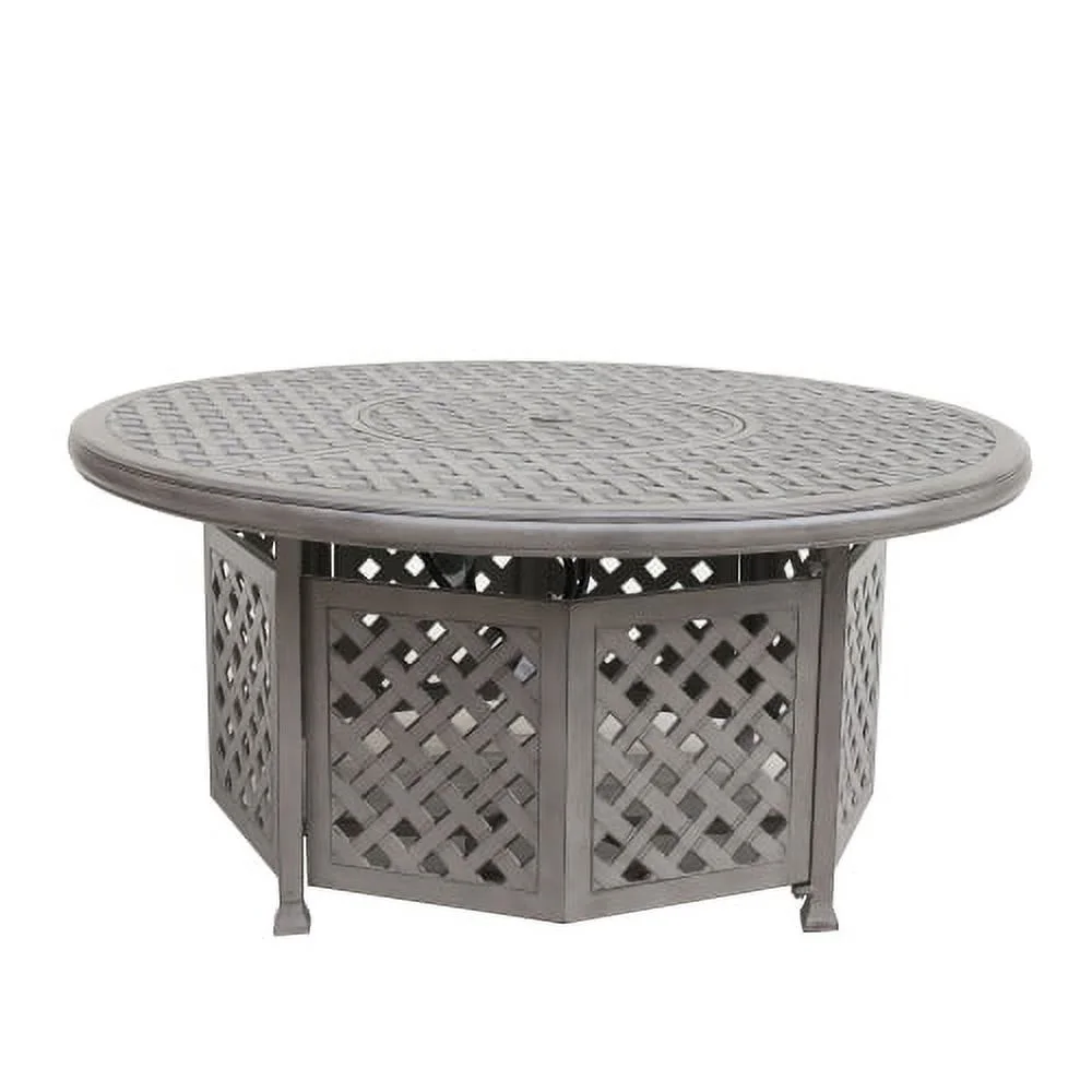 Buumin Cast Aluminum Propane Gas Firepit Table, Chat Height