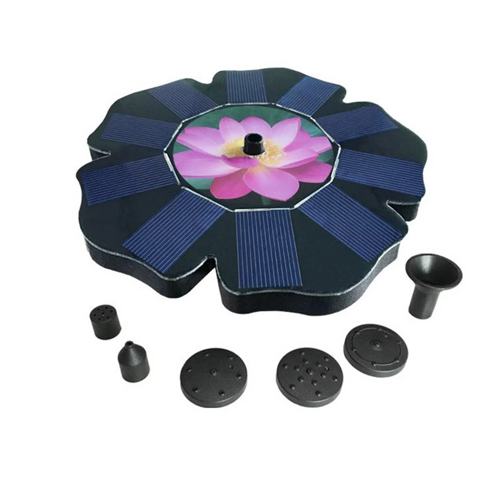 Ljxge Water Sprinklers Solar Freestanding Floating Solar Bird Bath Water Garden Bird Bath Decor