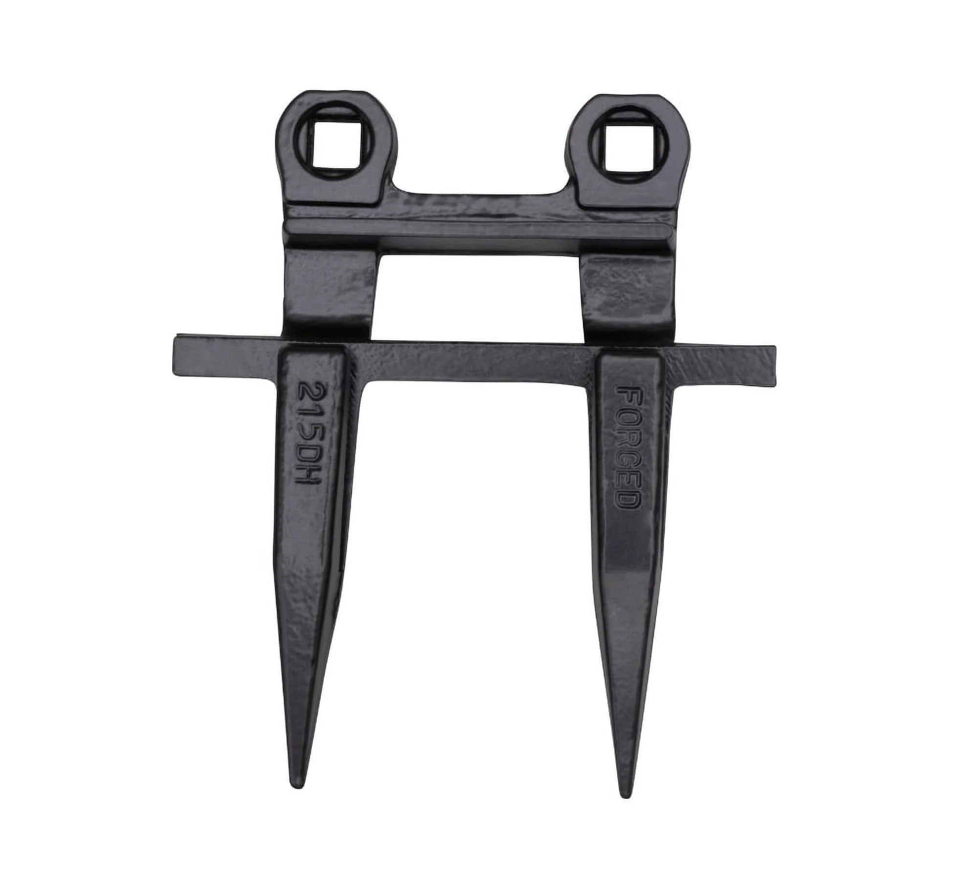 (2 Pack) Combine Platform Sickle Bar Rock Guard fits MacDon #215DH - Black Powder Coated Forged Steel Sickle Mower Knife Guard with Two Prongs
