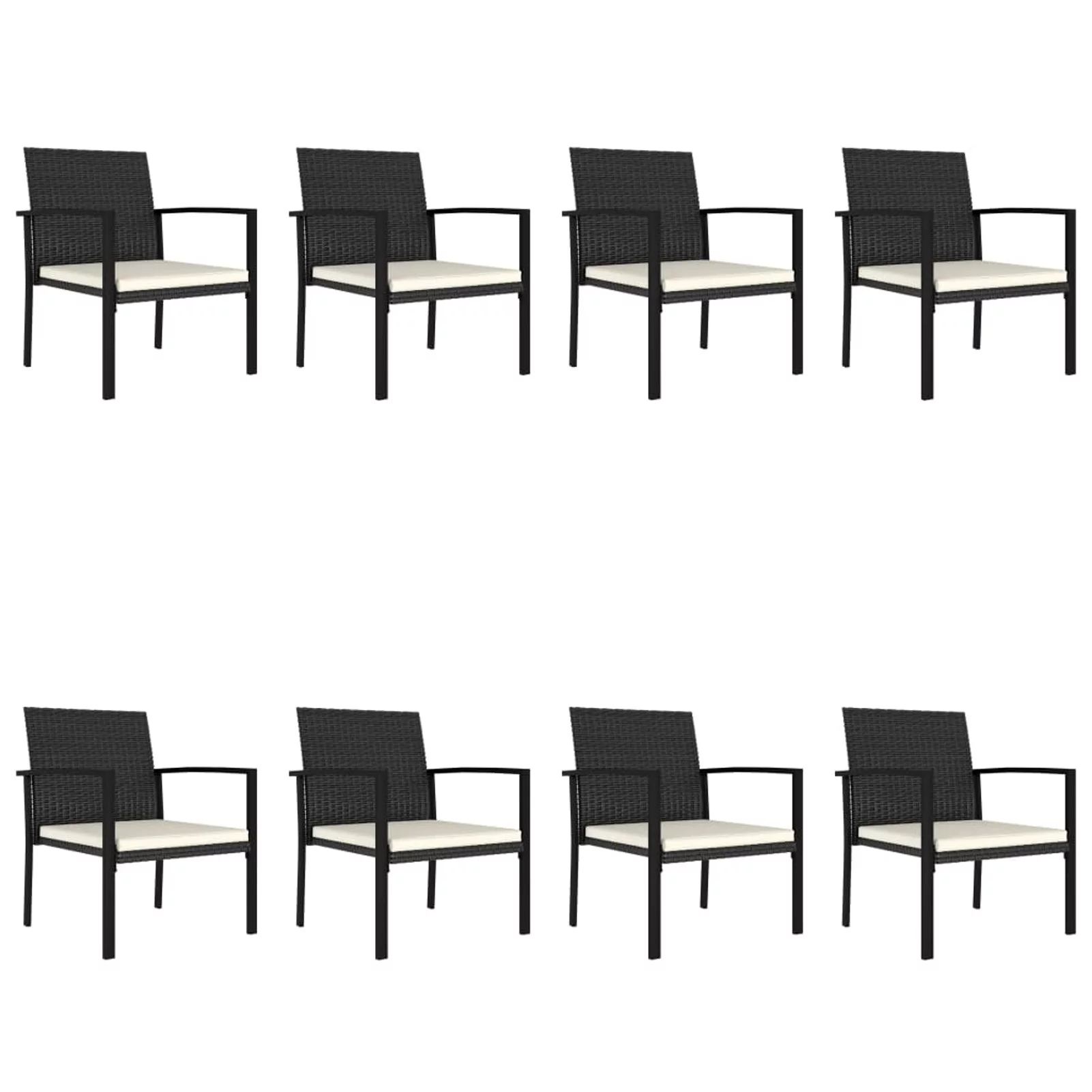 Suzicca 9 Piece Garden Dining Set Poly Rattan Black