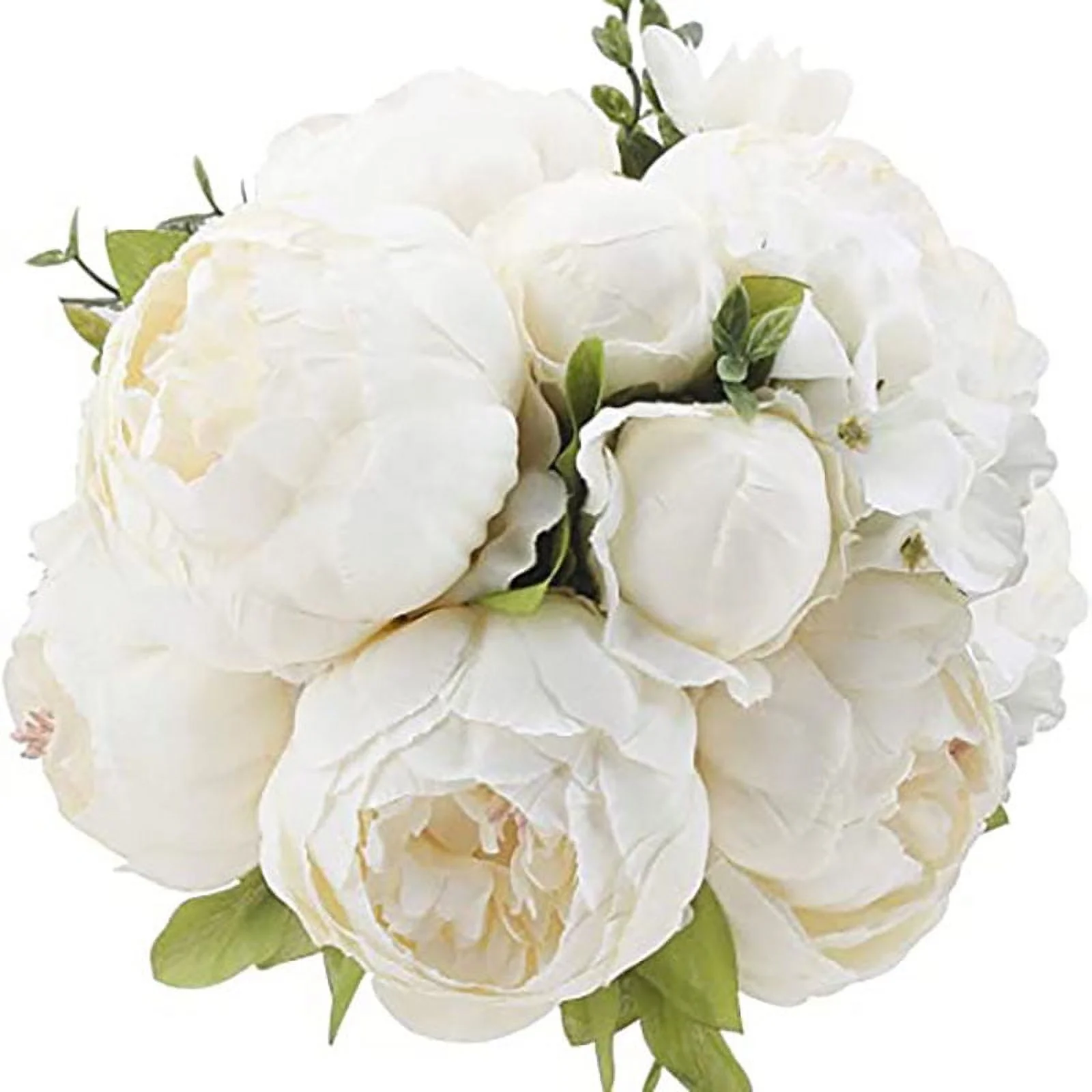 Nvzi -b Fake Flowers Vintage Artificial Peonies Silk Flowers Wedding Home Decor, 1-Pack (White)