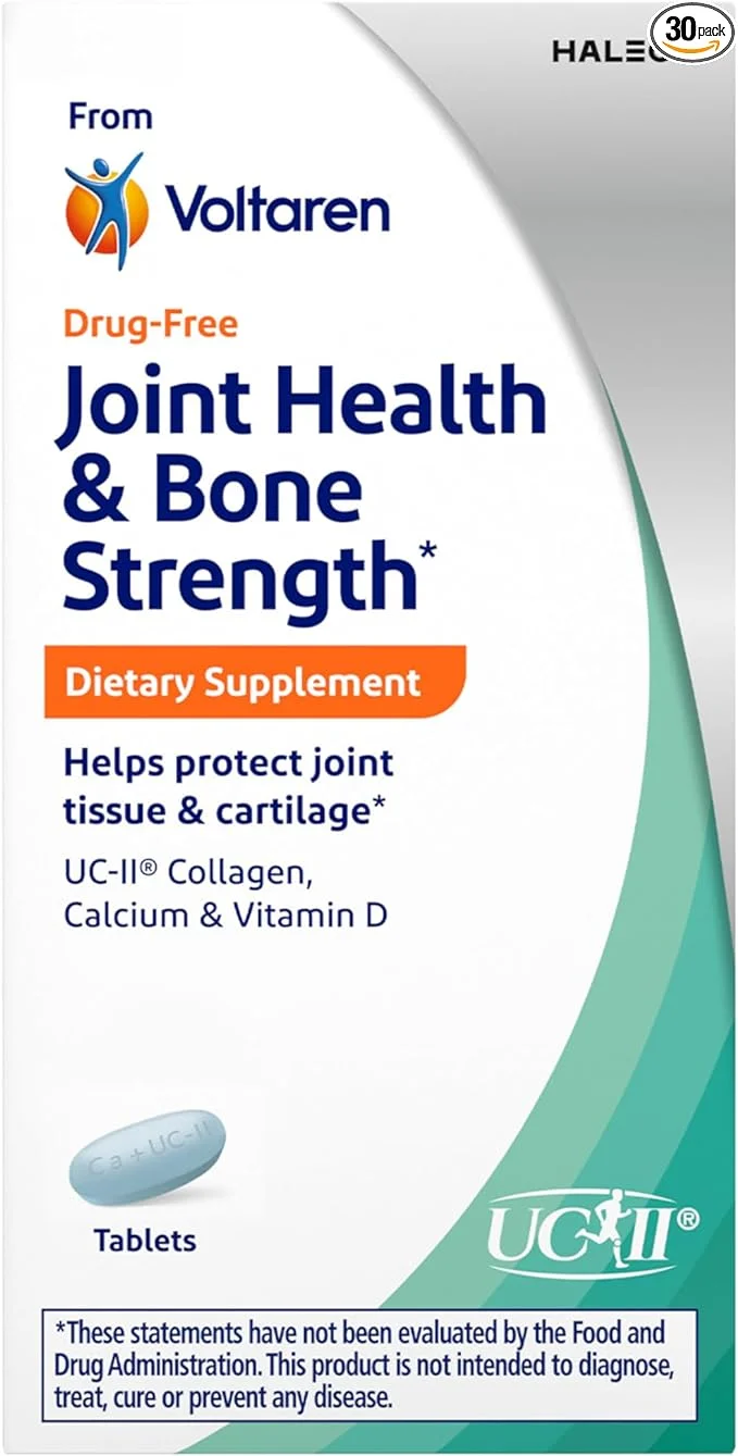 Voltaren Joint Health & Bone Strength Dietary Supplement - 30 Tablets, with UC-II® Collagen, Calcium, and Vitamin D