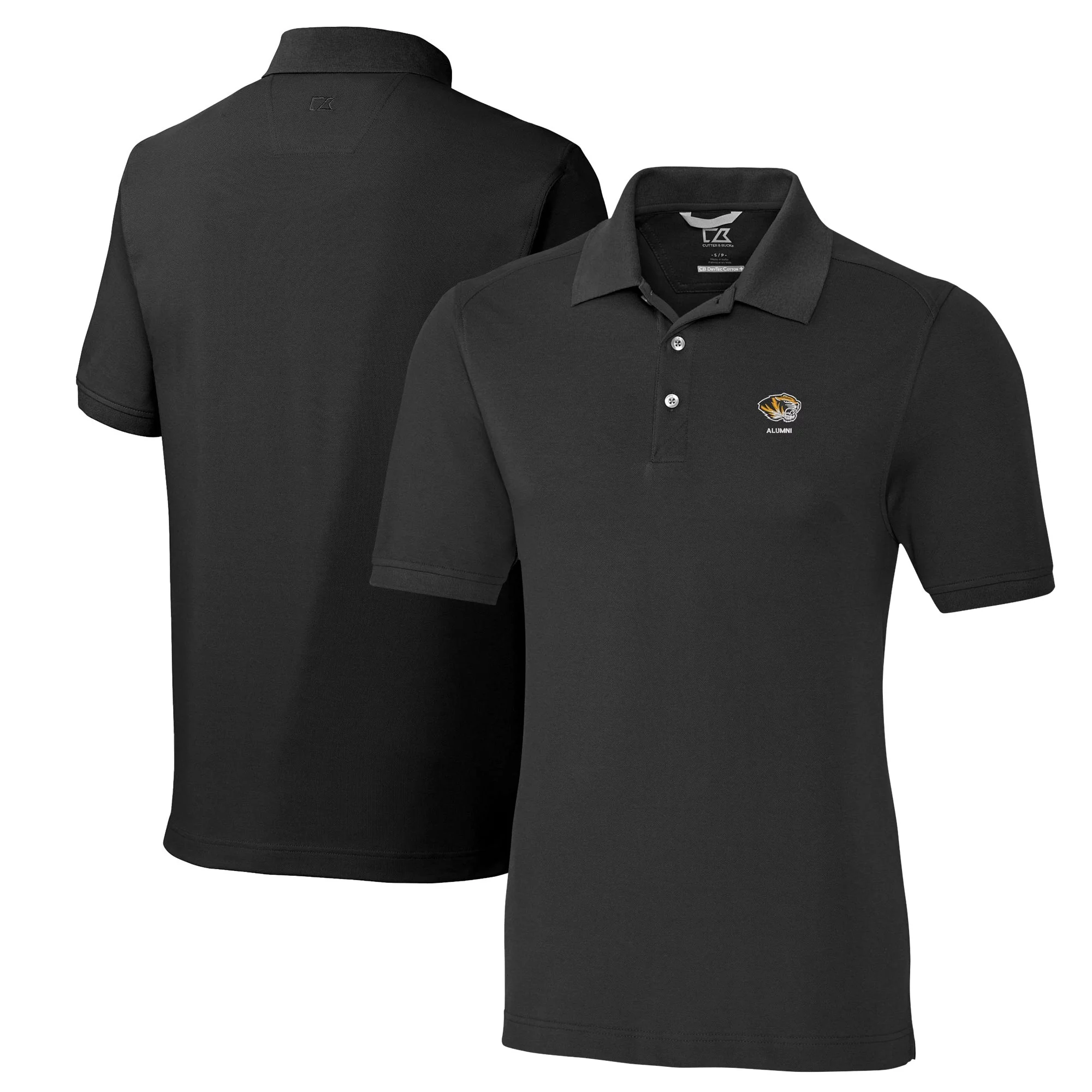 Men's Cutter & Buck  Black Missouri Tigers Alumni Logo Advantage Tri-Blend Pique Polo