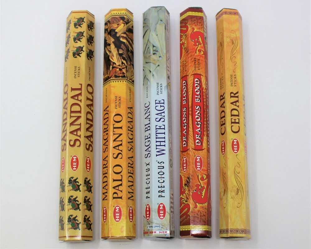 Dragons Blood, Palo Santo, Cedar, Sandal, White Sage Incense Sticks 5 x 20 = 100