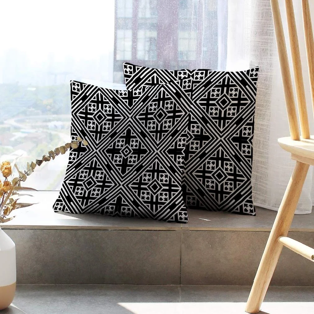 LALILO Throw Pillow Covers Art Black And White Geometric Art Cushion Cover 18