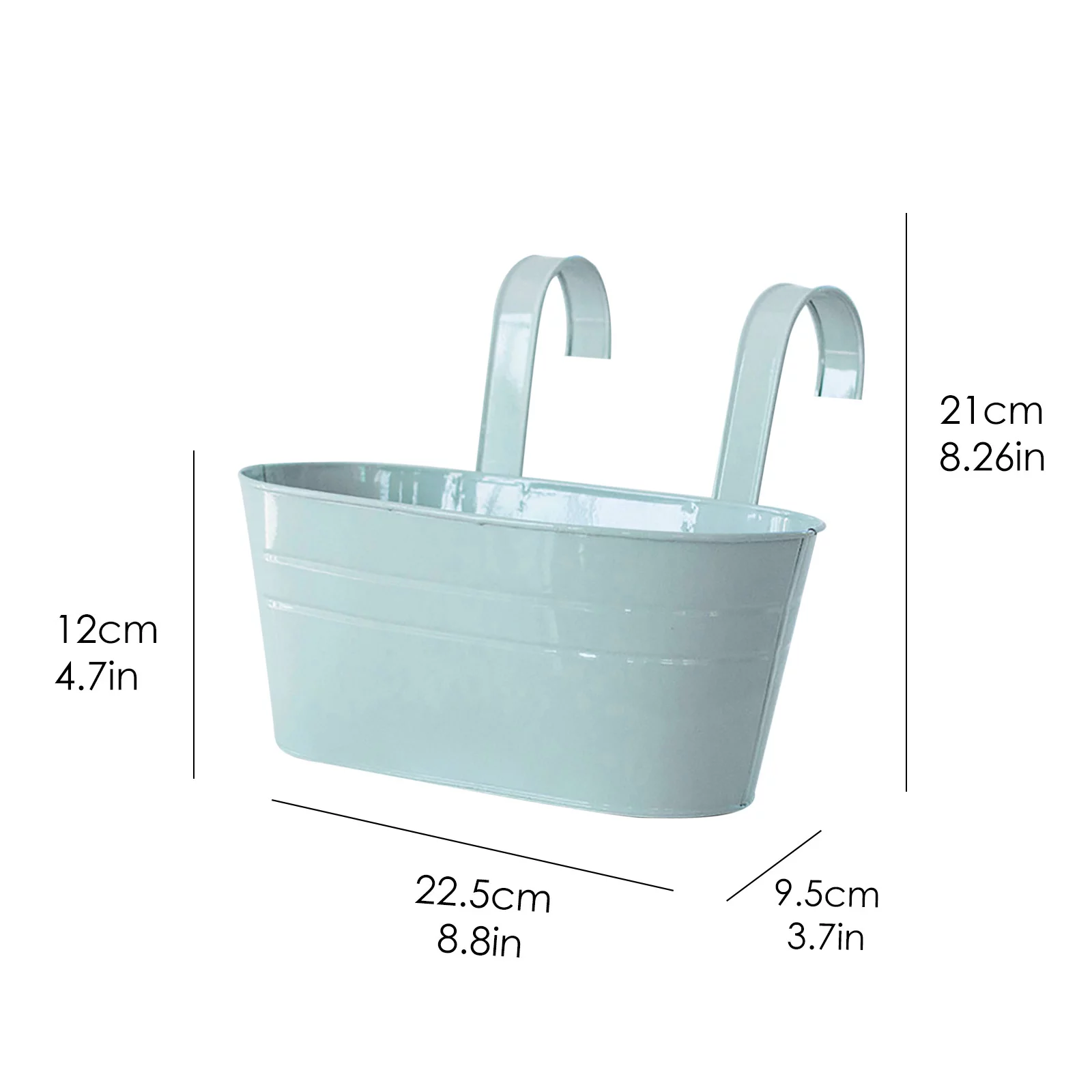 Bnnlsa Hooks Home Oval Metal Plant Flower Pot Fence Balcony Garden Hanging Planter Pots