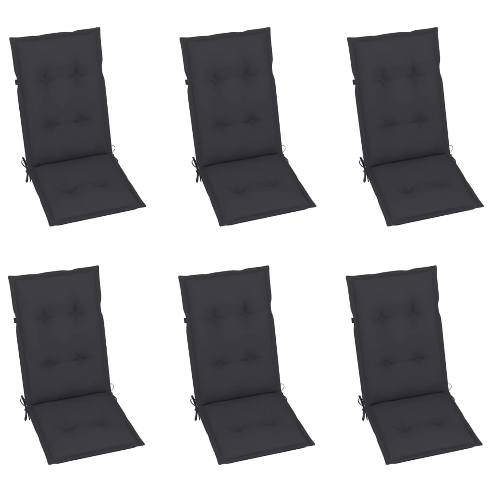 Anself Patio Chairs 6 pcs with Anthracite Cushions Solid Teak Wood