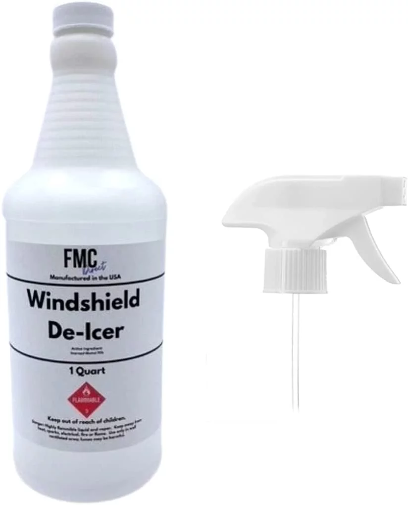 Windshield Deicer Spray for Car | 32 OZ Spray Bottle | Melt Ice Instantly with No Residue | 1 Quart w/Sprayer