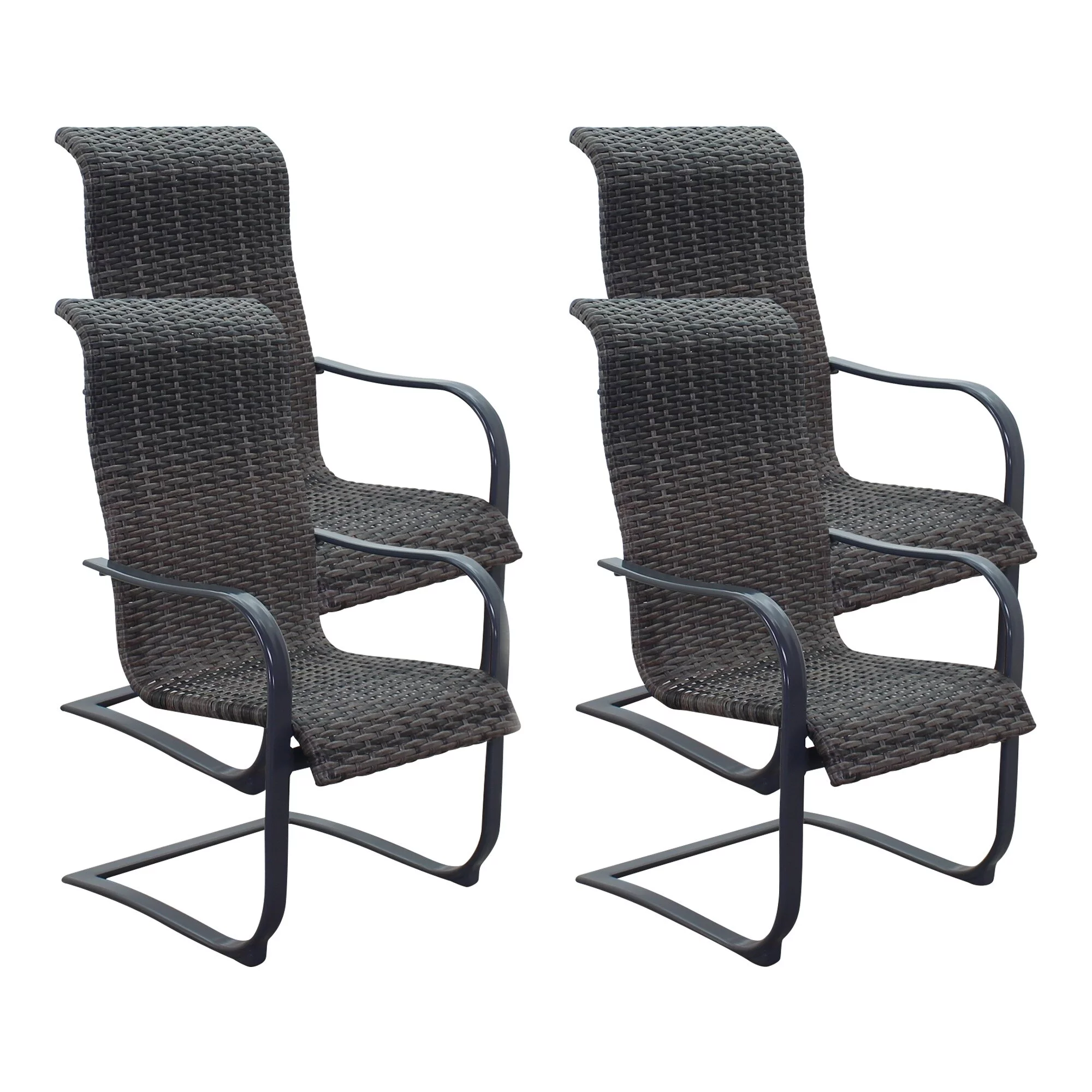 Courtyard Casual  Santa Fe Aluminum Spring Chair Wicker Seat Set of 4 Price is for set of 4