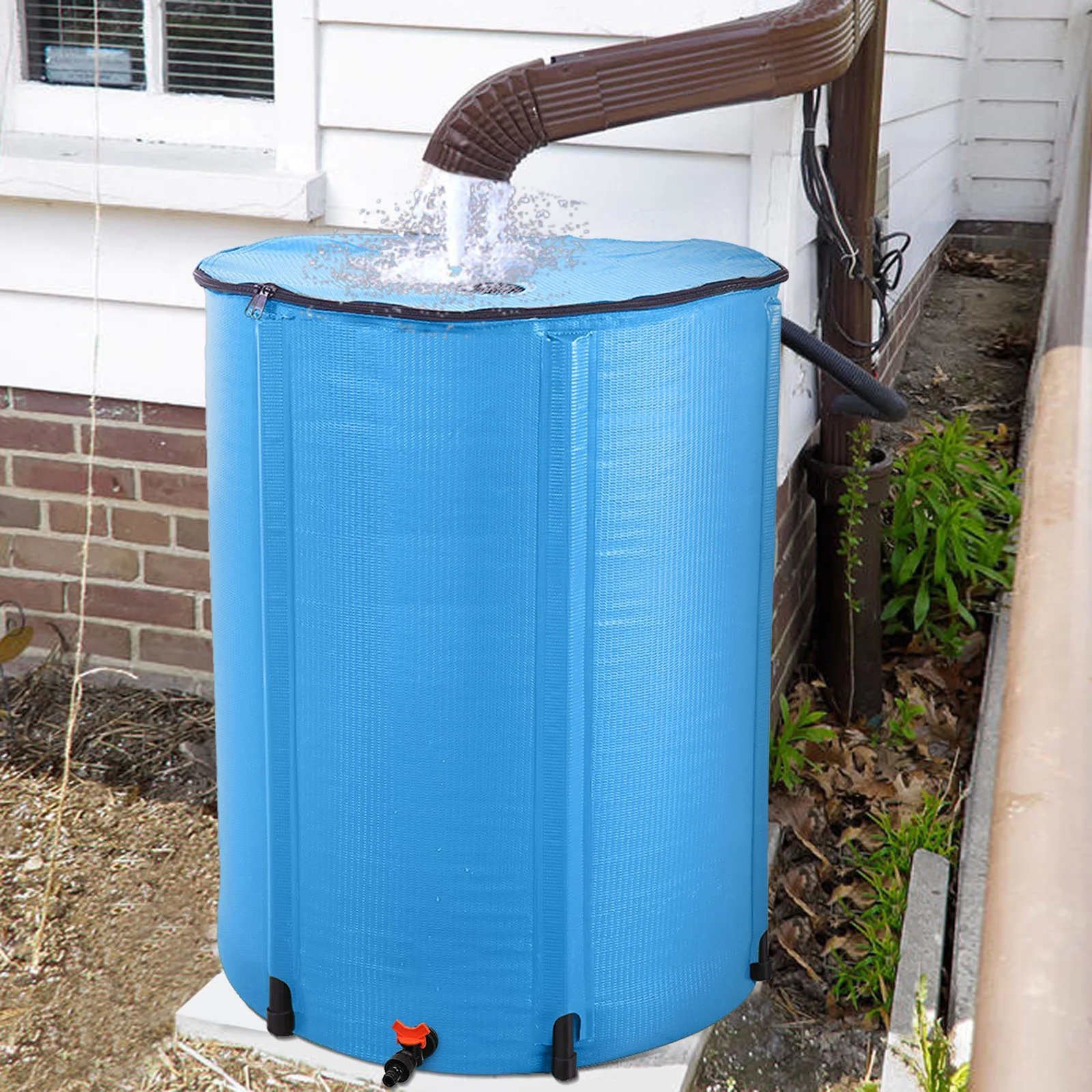 Ezoray 100 Gallon Folding Rain Barrel Water Collector Blue