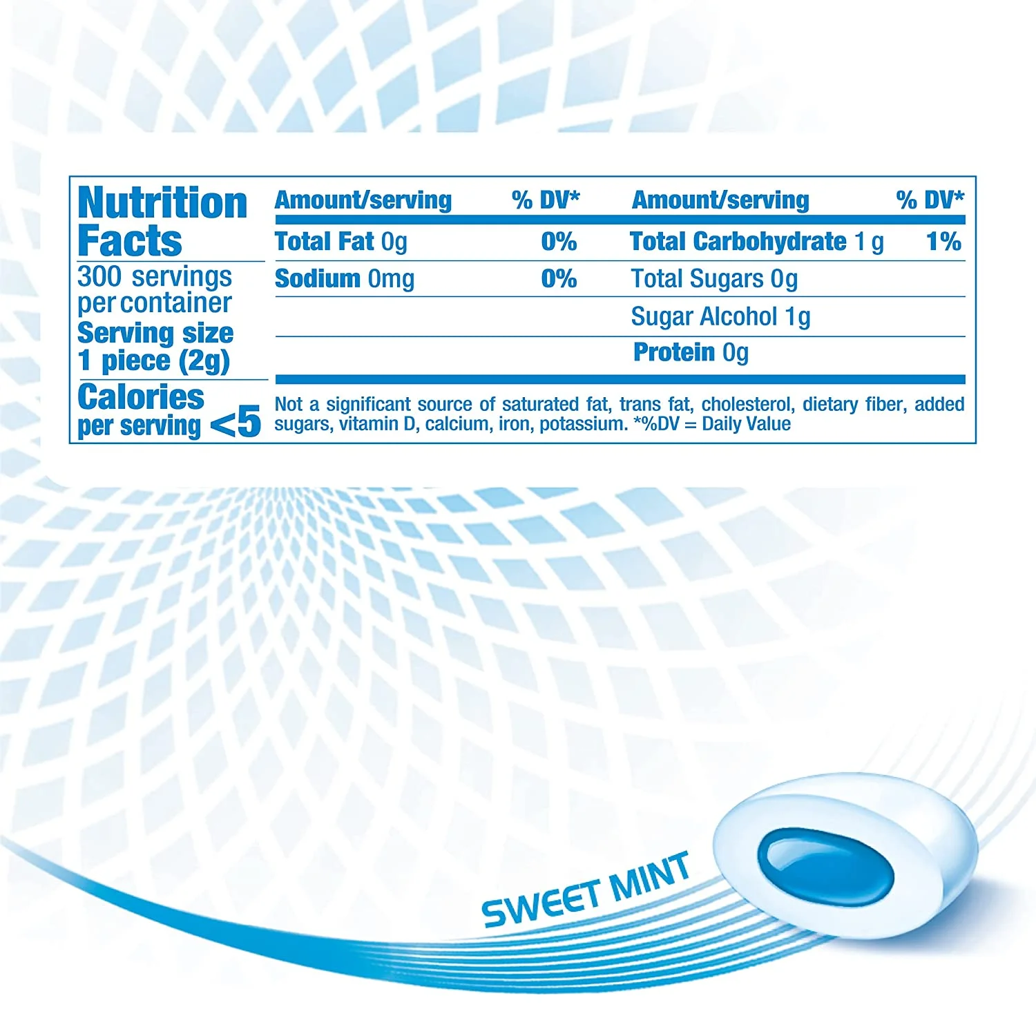 Pure White Sugar-Free Chewing Gum With Xylitol, Sweet Mint, Bulk, 50Piece Bottle (Pack Of 6)