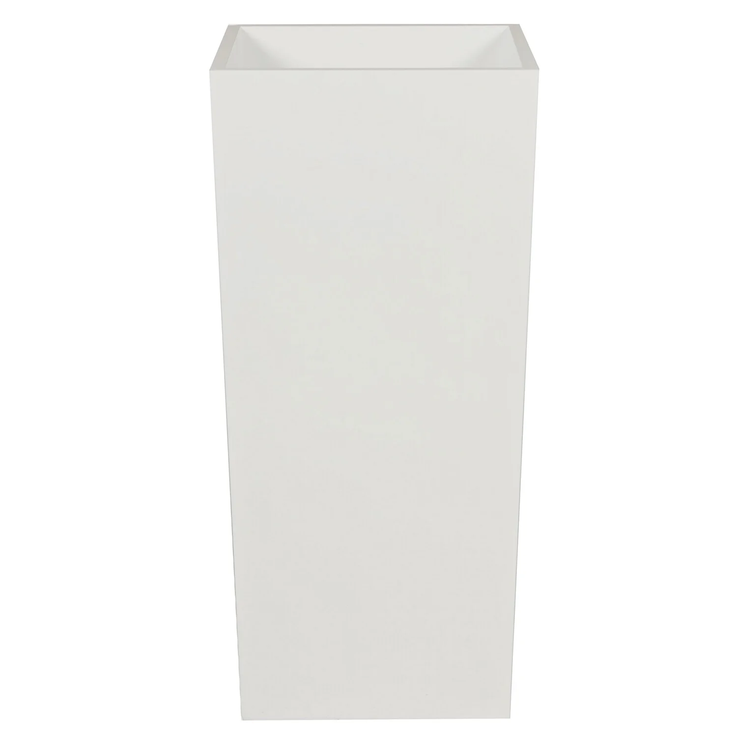 Benjara Jo 48 Inch Tall Flower Pot Planter, Hidden Indented Box, White Wood