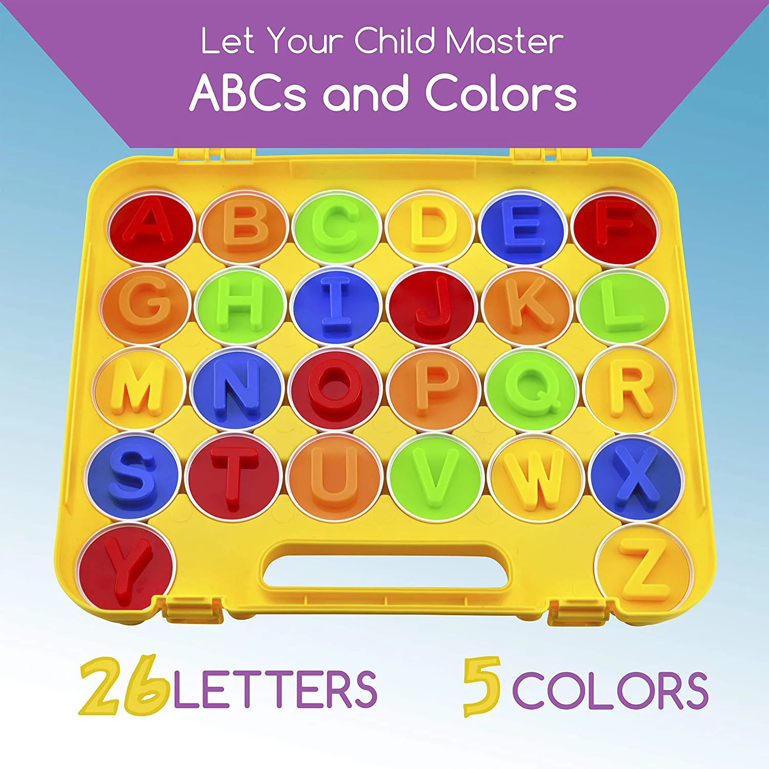 Play Brainy Montessori Alphabet ABC and Color Matching 26 Pc. Eggs Letter Set for Children