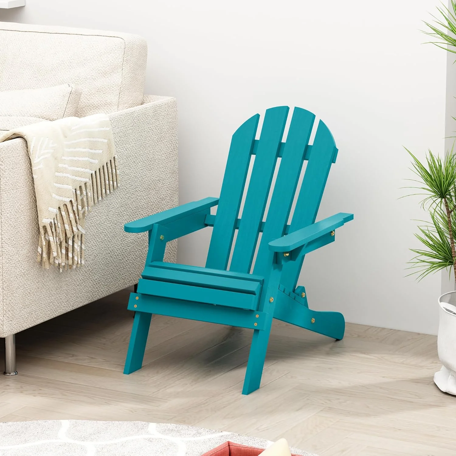 Kids Adirondack Chair, Outdoor Wooden Accent Toddler Adirondack Chair, Folding Adirondack Chair, Comfortable Kids Fire Pit Lounge Chairs for Yard, Garden, Patio