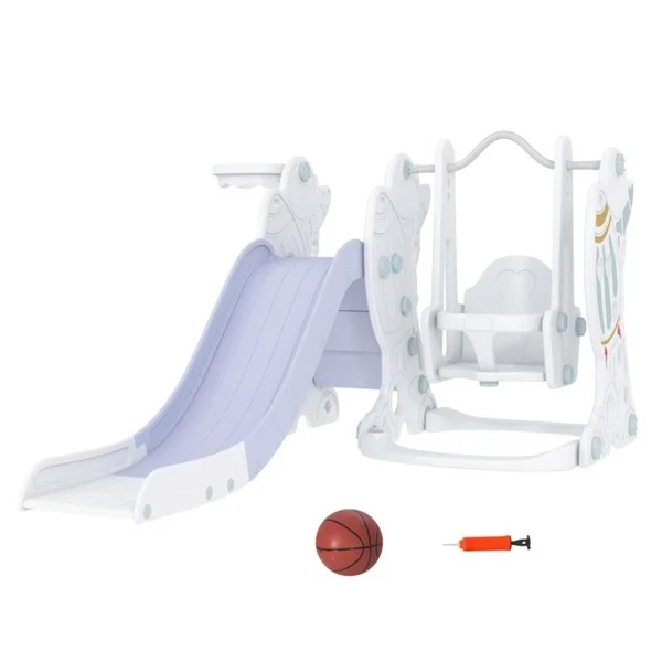 Versatile Toddler Swing and Slide Set with Basketball Hoop - Elevate Playtime