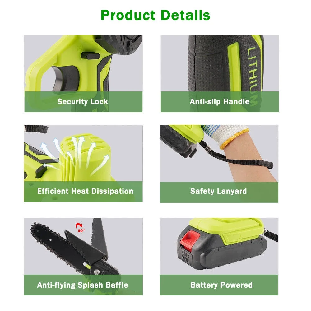6in Mini Handheld Electric Chainsaw 6