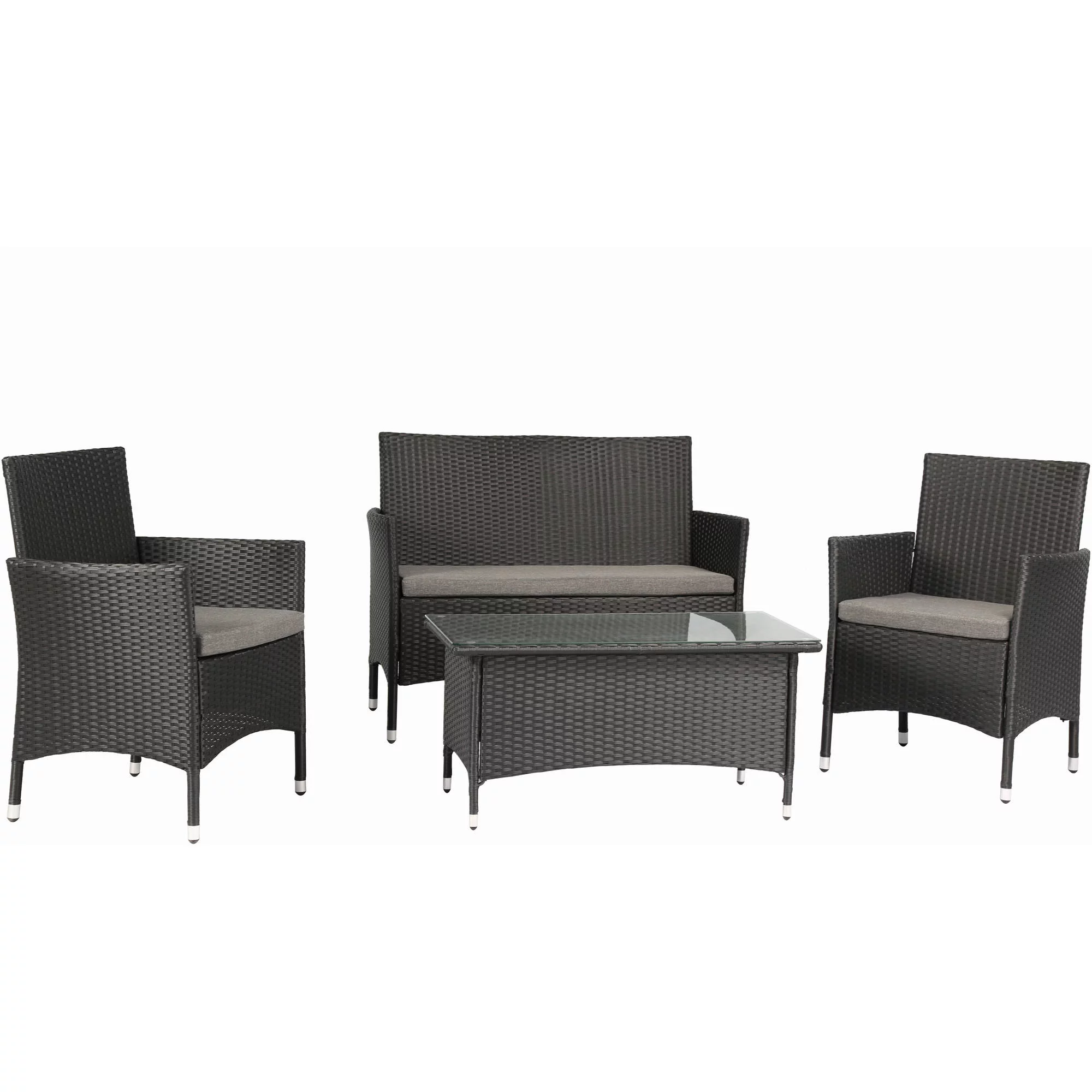 Baner Garden Wicker 4 Piece Patio Conversation Set