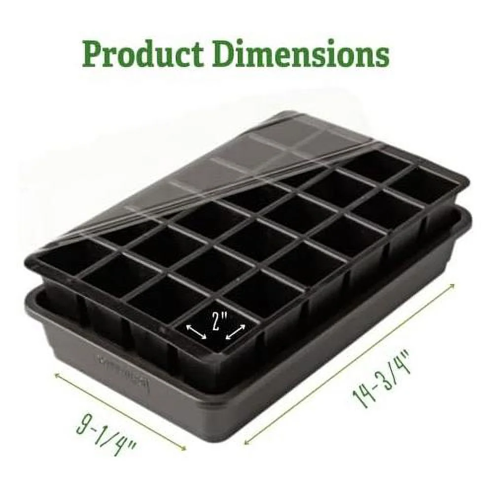 Growease Self Watering Seed Starting Kit, 24- Cell Seed, Holds 3 Qts Of Seed Starting Mix - Capillary Mat, Cover And Water Reservoir Included, 100% Recycled Plastic
